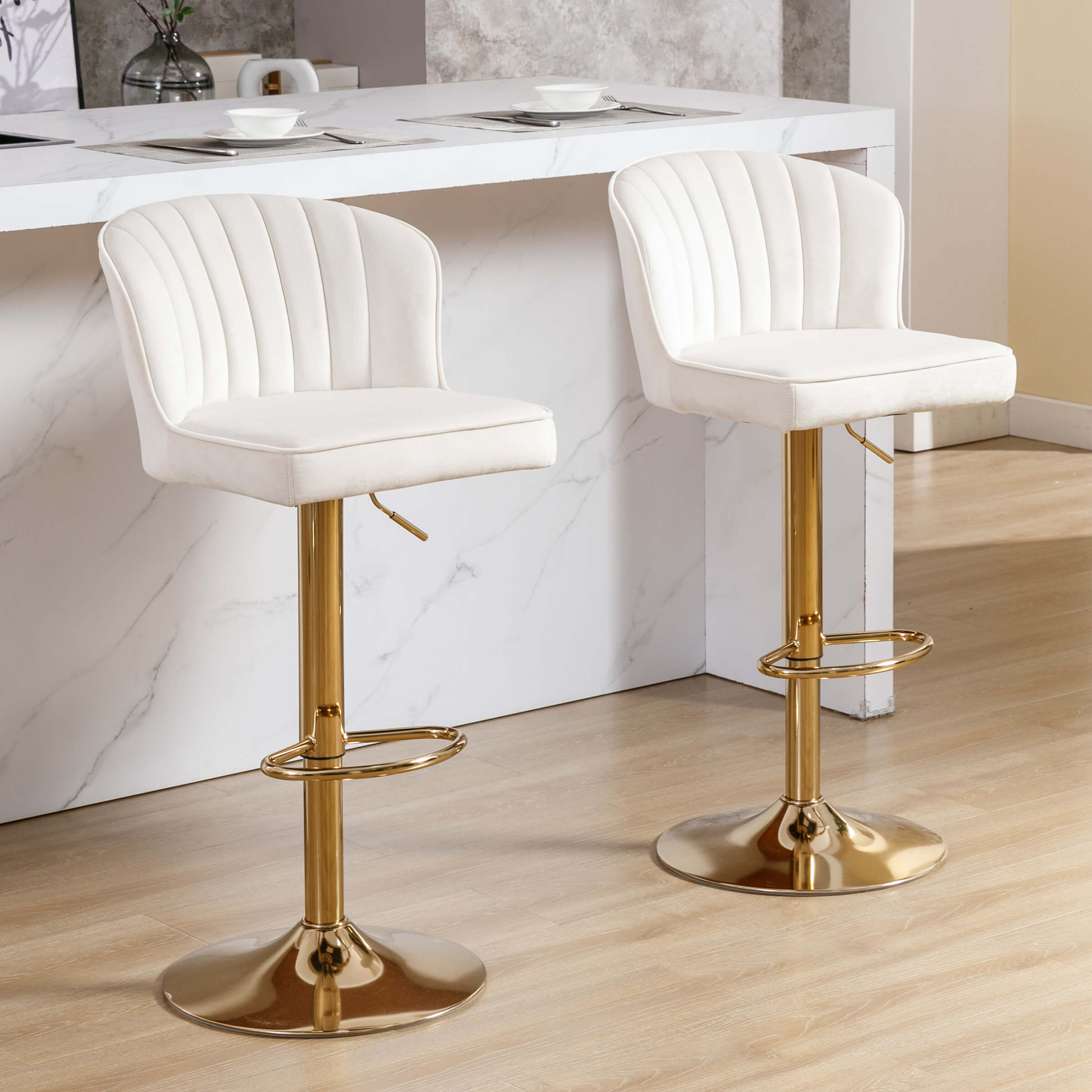 ROCITY Curved Back Counter Stools Set of 2 - 8684CS