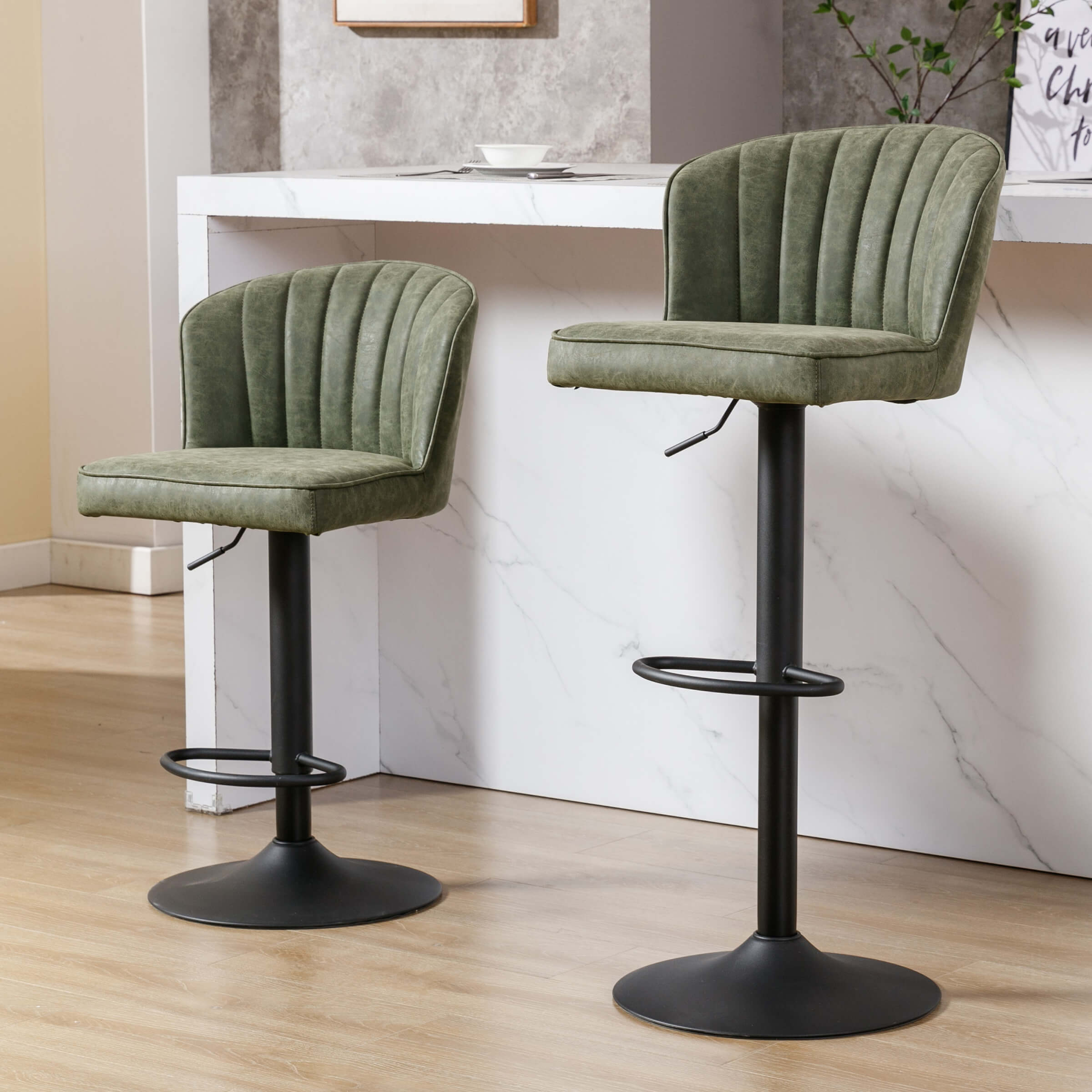 ROCITY Curved Back Counter Stools Set of 2 - 8684CS