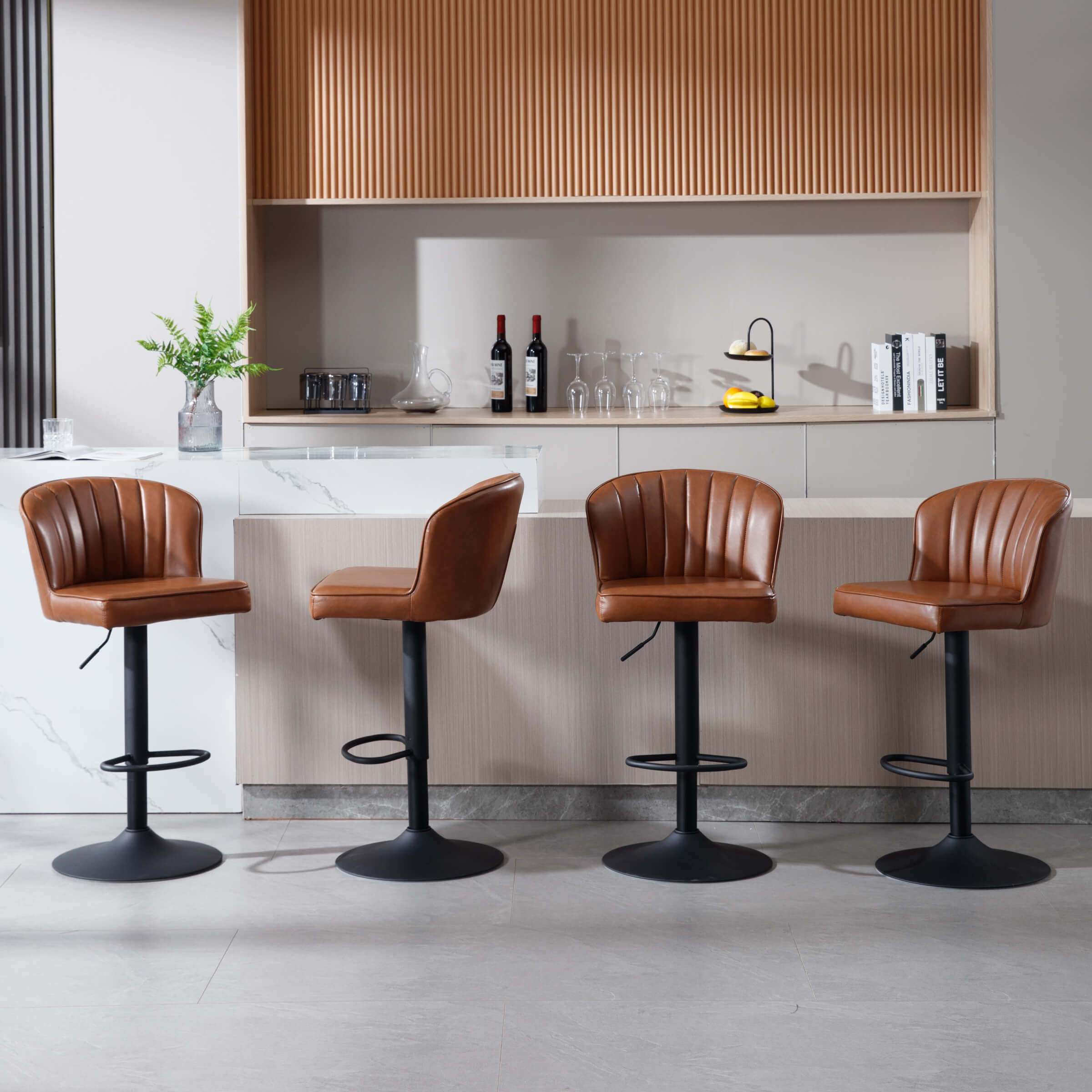 ROCITY Curved Back Counter Stools Set of 2 - 8684CS