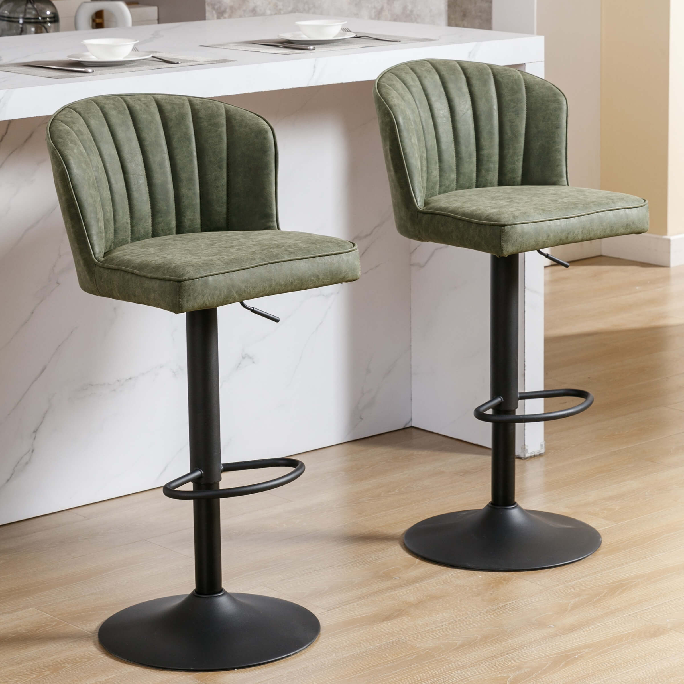 ROCITY Curved Back Counter Stools Set of 2 - 8684CS