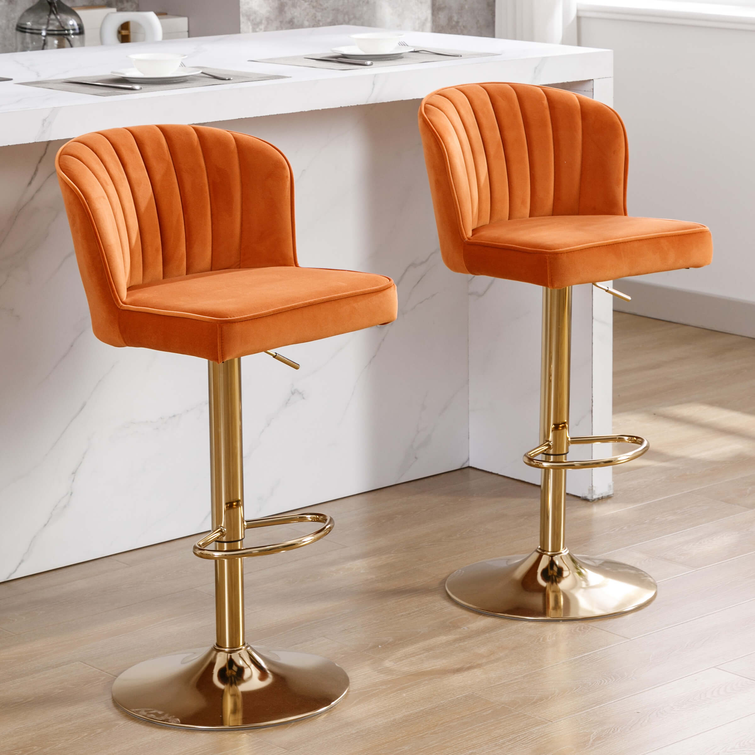 ROCITY Curved Back Counter Stools Set of 2 - 8684CS