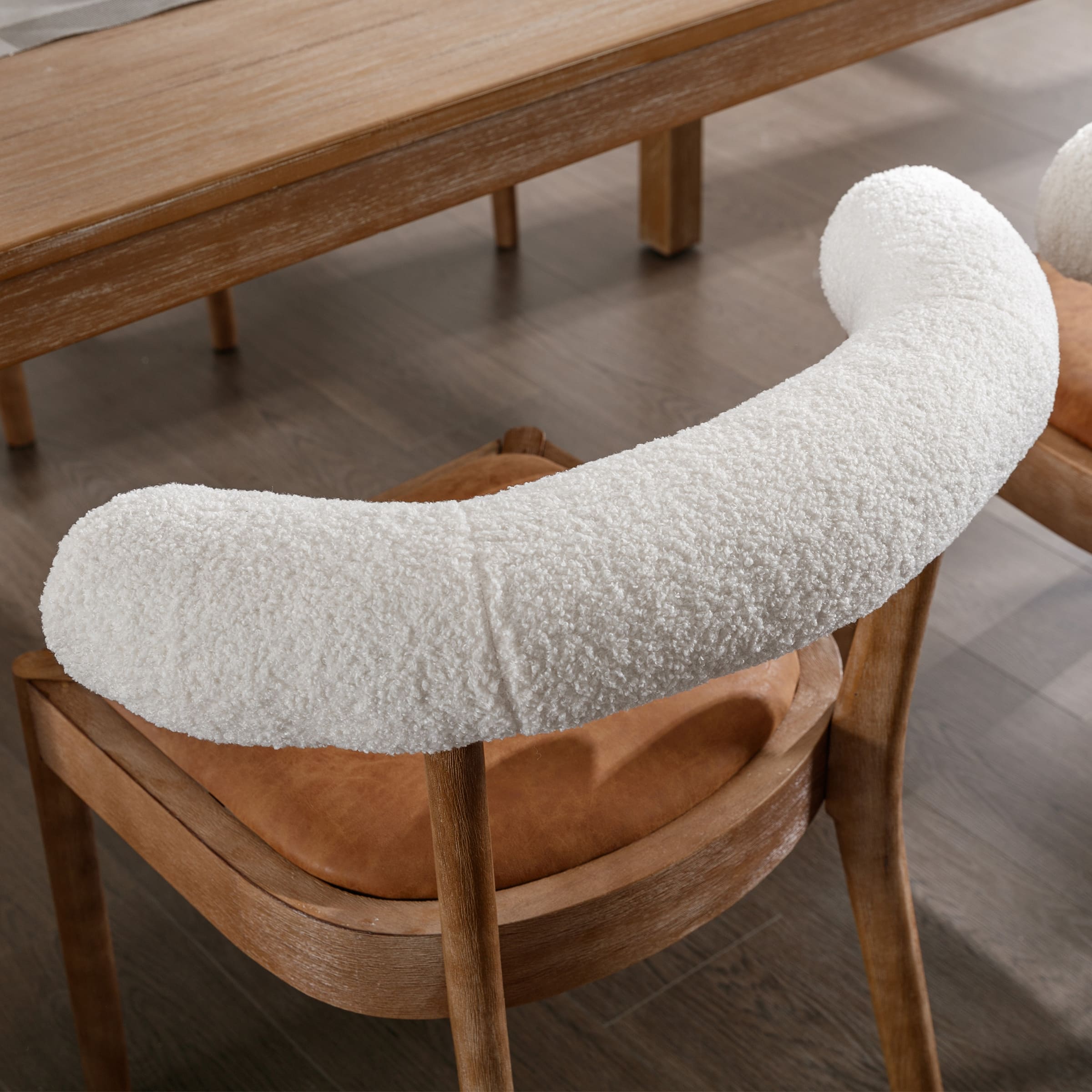 CIMOTA Curved Open Back Upholstered Dining Chairs Set of 2 - 1929DC