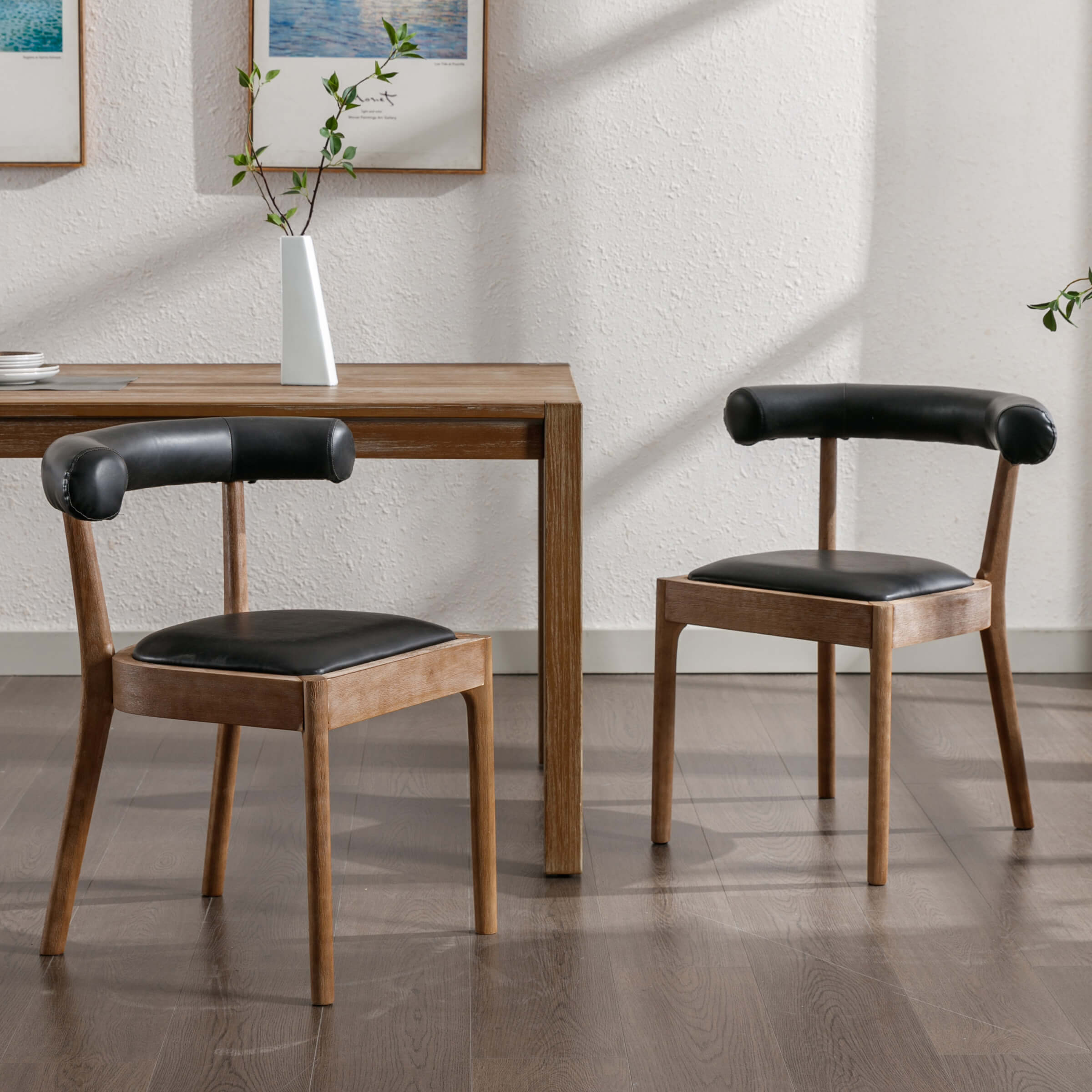 CIMOTA Curved Open Back Upholstered Dining Chairs Set of 2 - 1929DC