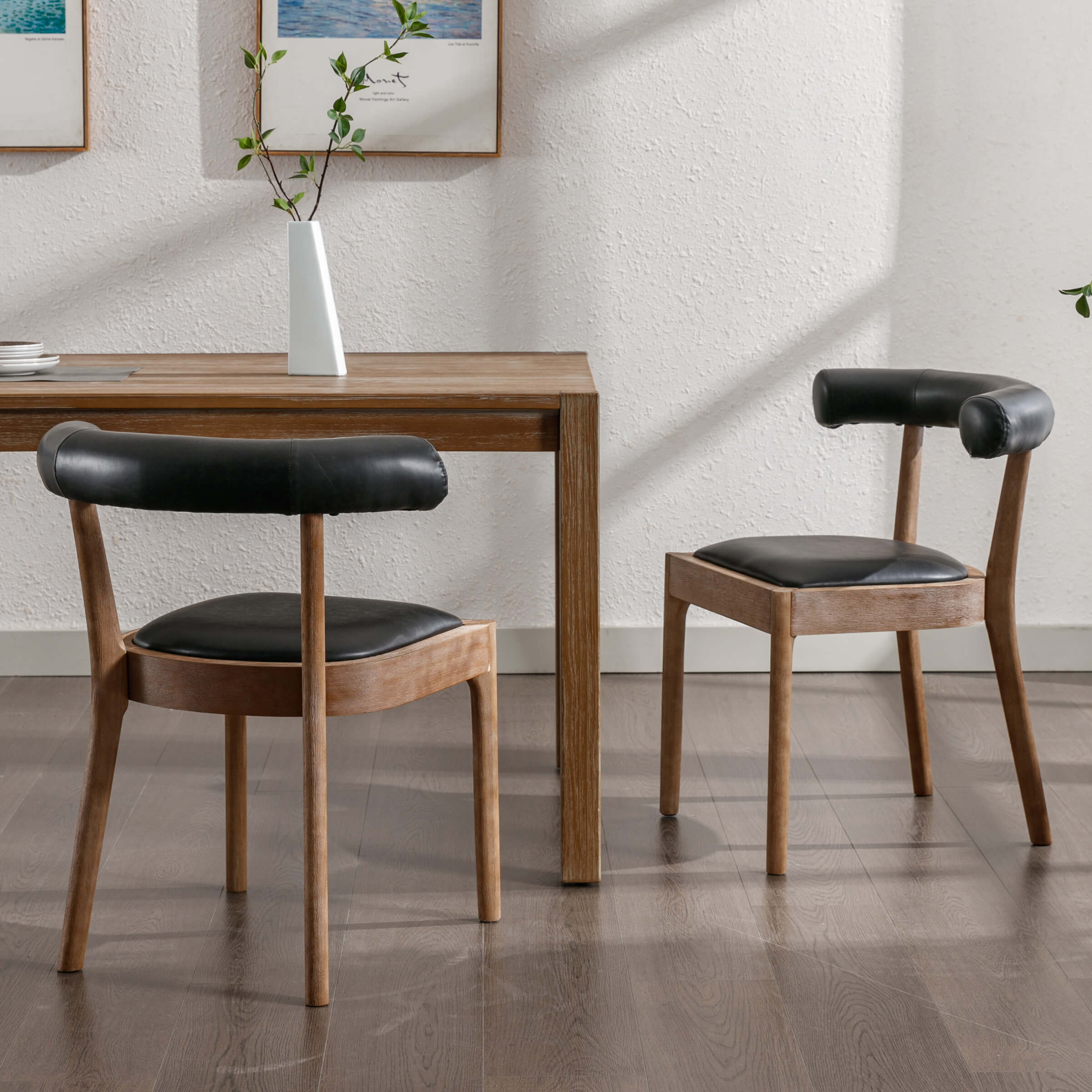 CIMOTA Curved Open Back Upholstered Dining Chairs Set of 2 - 1929DC