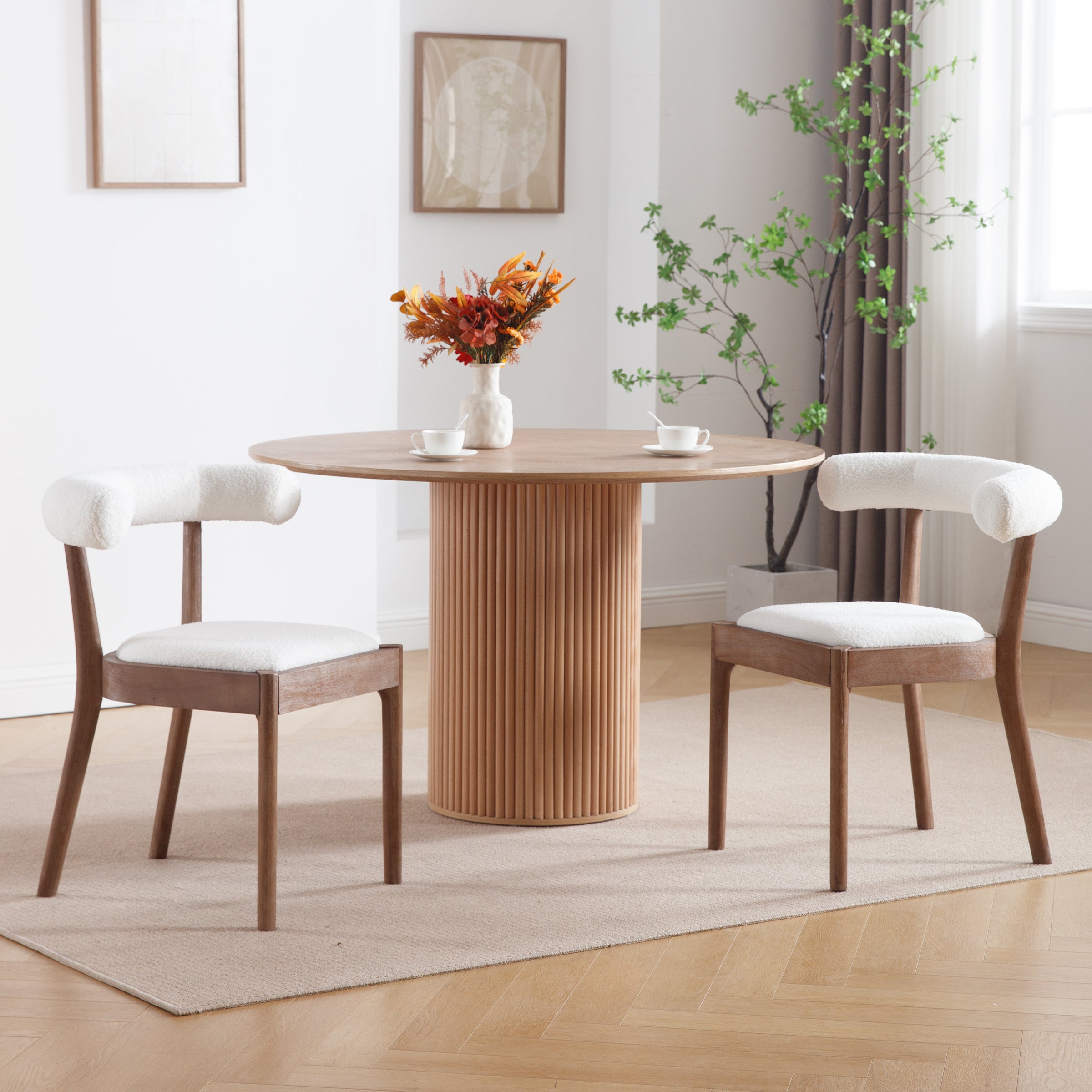 CIMOTA Curved Open Back Upholstered Dining Chairs Set of 2 - 1929DC