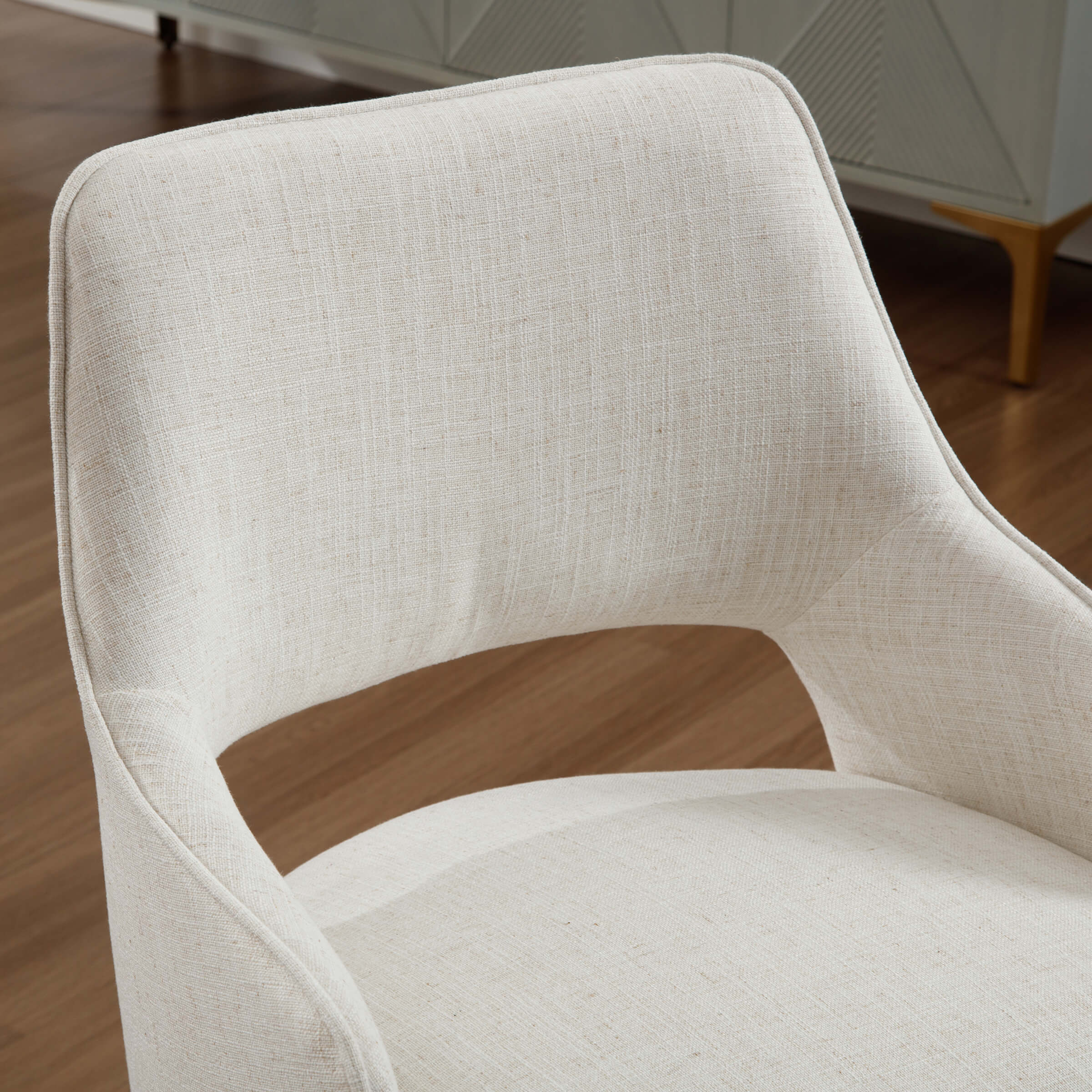 CIMOTA Cutout Back Upholstered Dining Armchair Set of 2 - 7550
