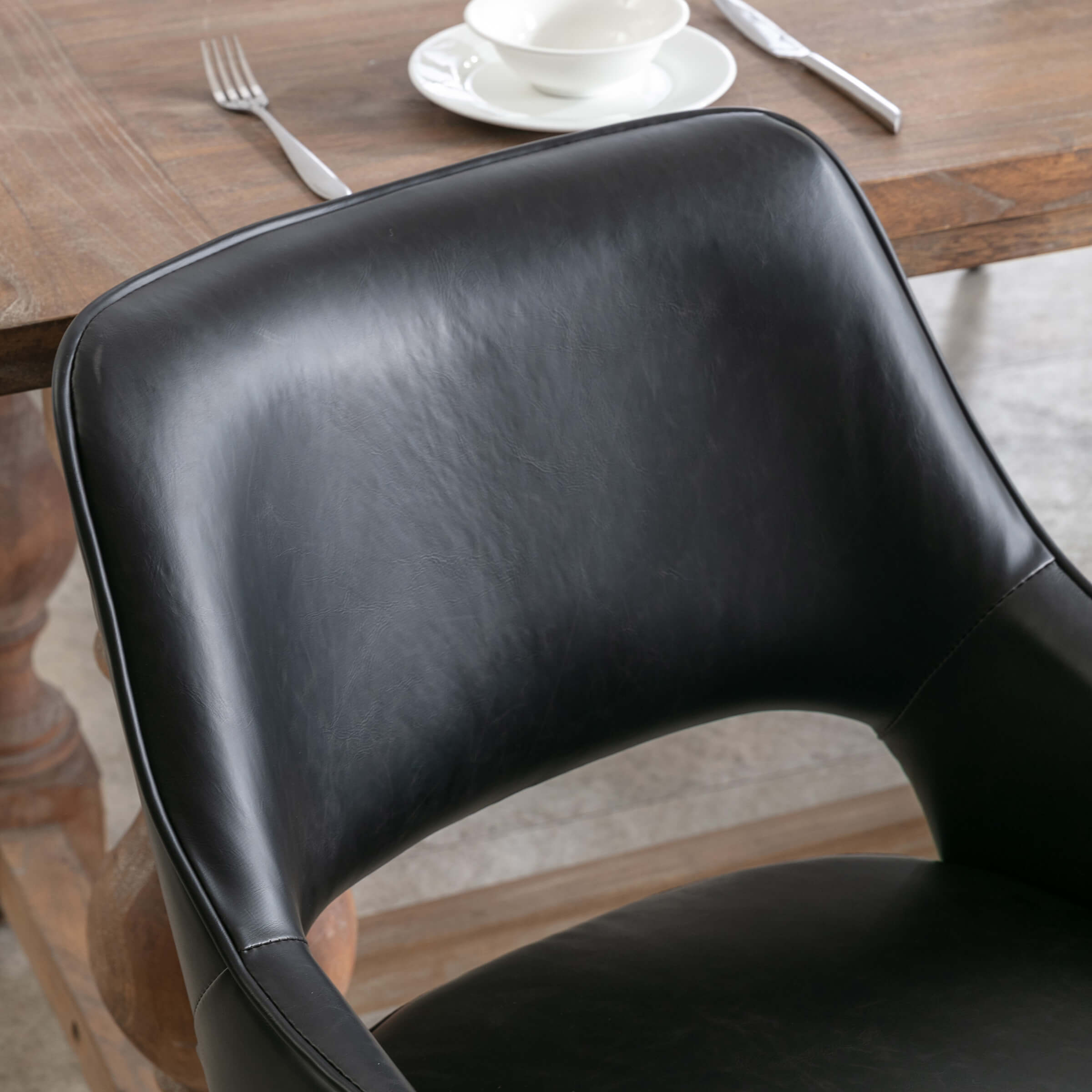 CIMOTA Cutout Back Upholstered Dining Armchair Set of 2 - 7550