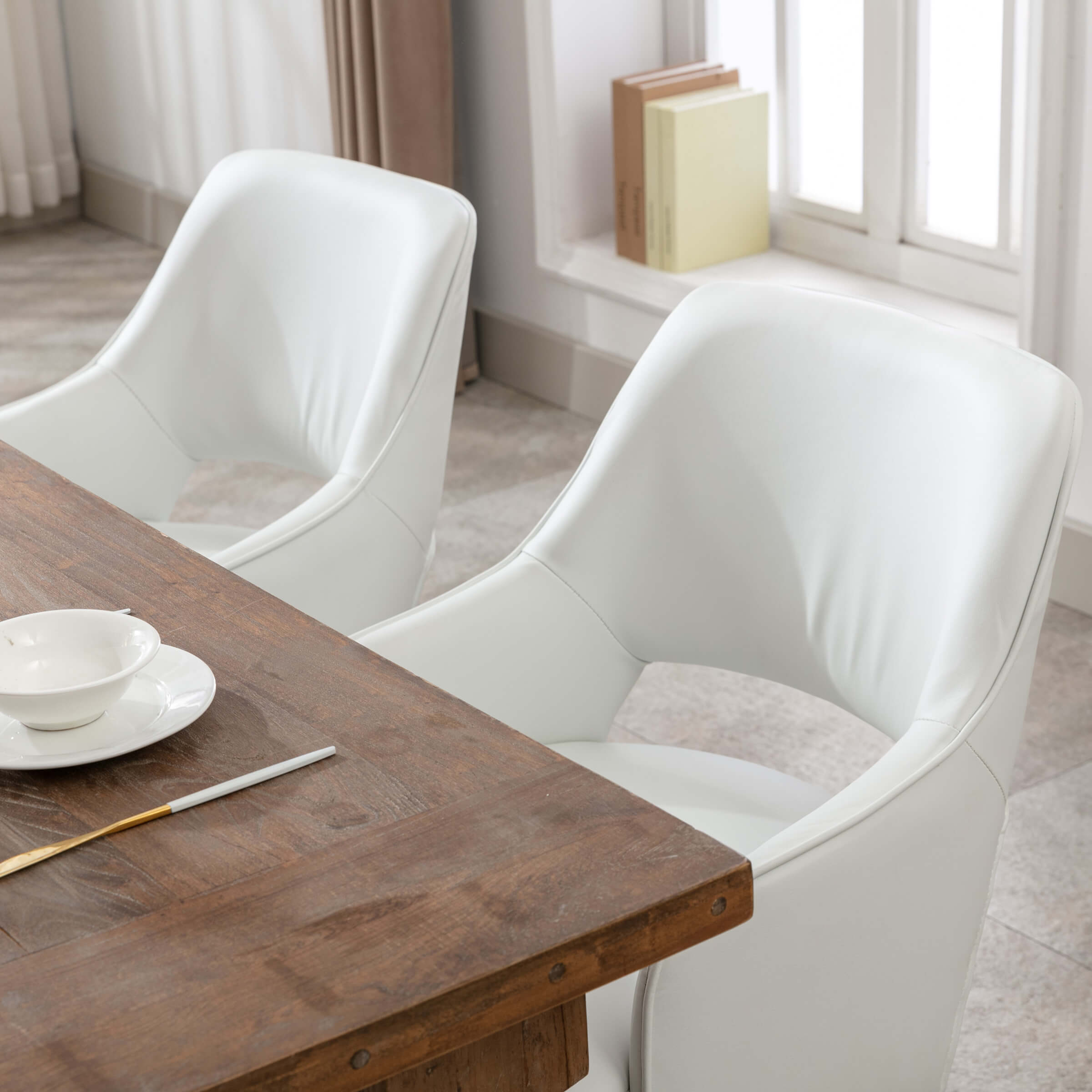 CIMOTA Cutout Back Upholstered Dining Armchair Set of 2 - 7550