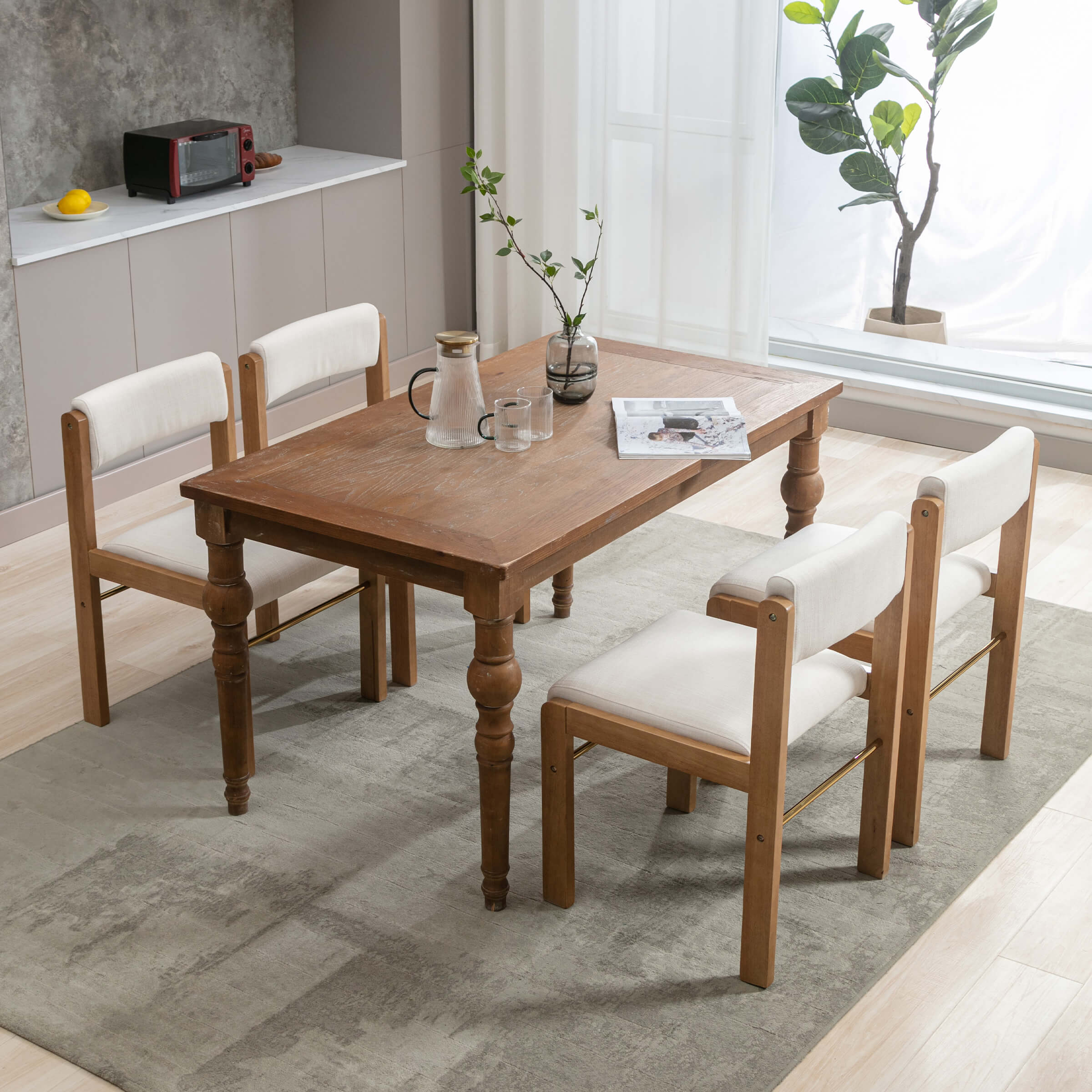 CIMOTA Farmhouse Cutout Back Dining Chairs Set of 2 - 1928DC