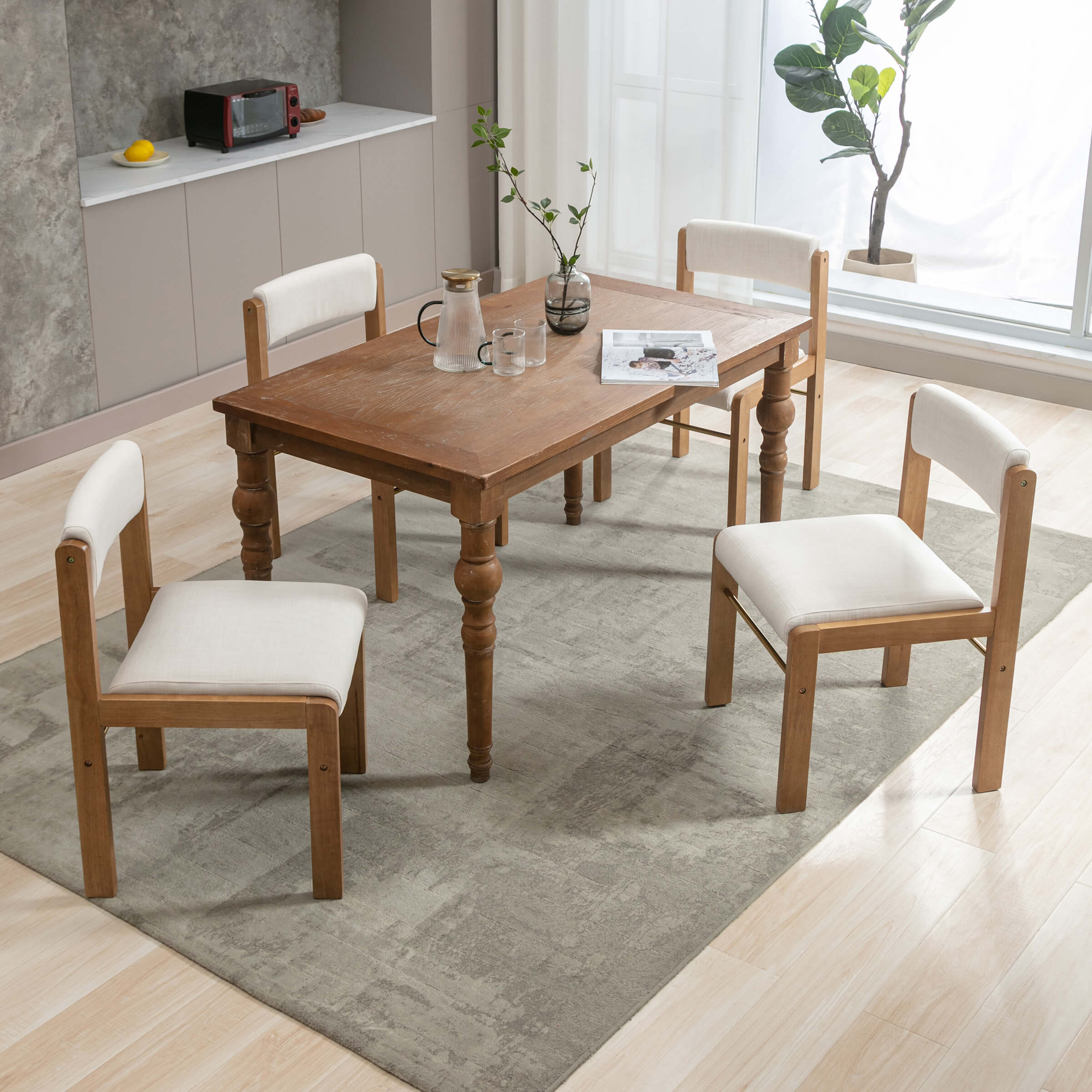 CIMOTA Farmhouse Cutout Back Dining Chairs Set of 2 - 1928DC