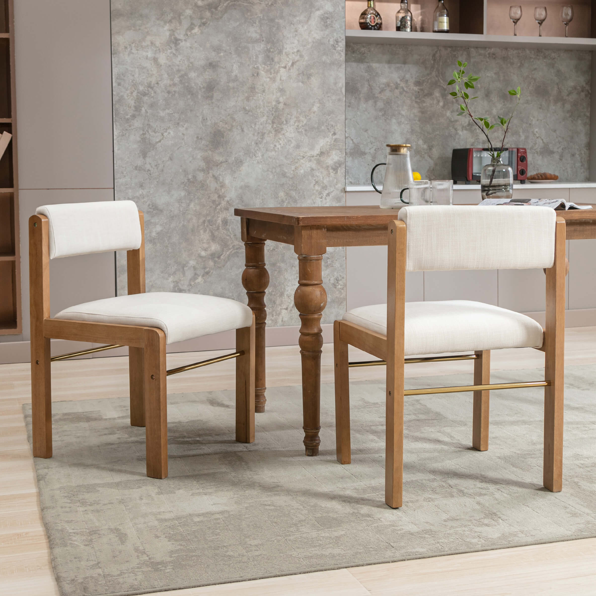 CIMOTA Farmhouse Cutout Back Dining Chairs Set of 2 - 1928DC