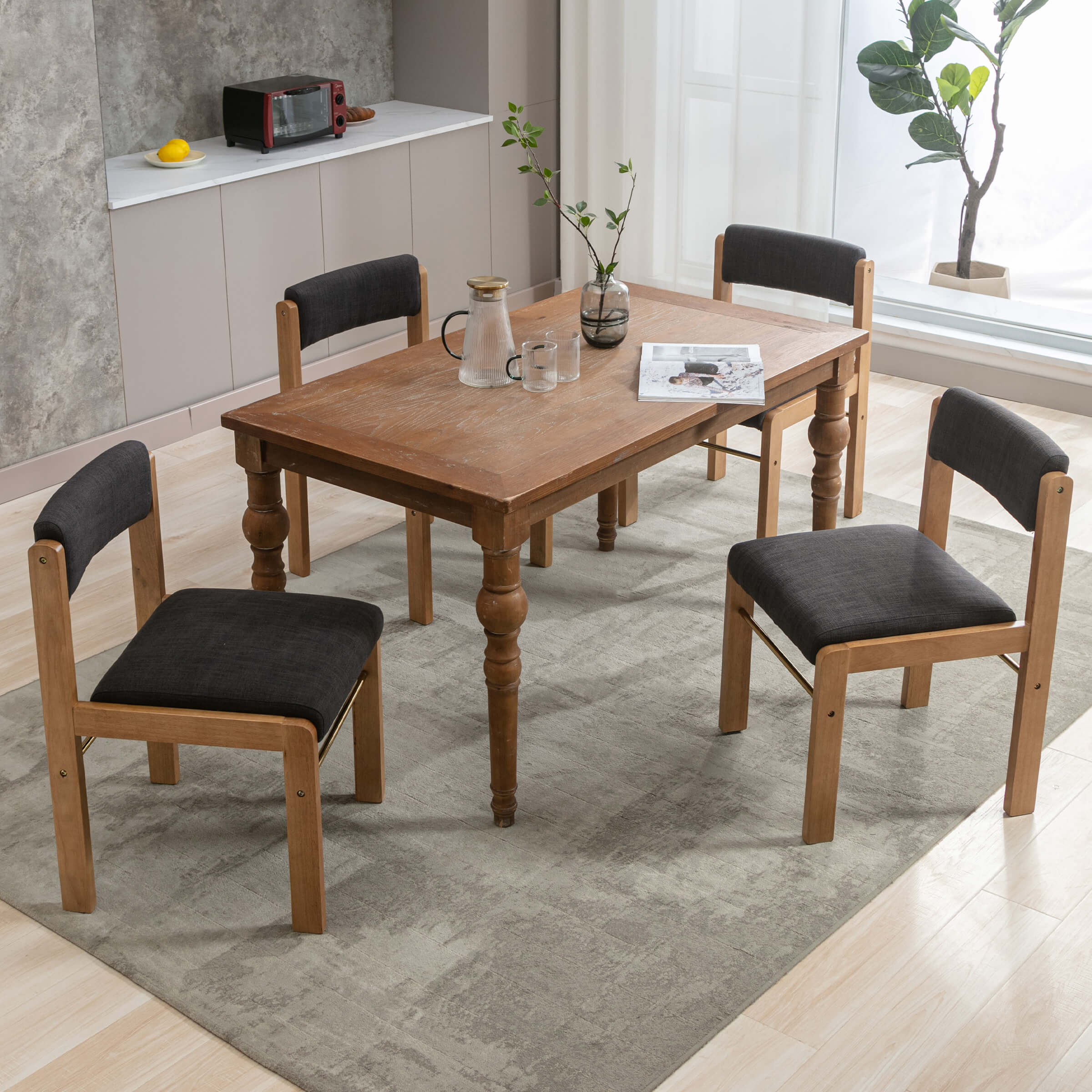 CIMOTA Farmhouse Cutout Back Dining Chairs Set of 2 - 1928DC