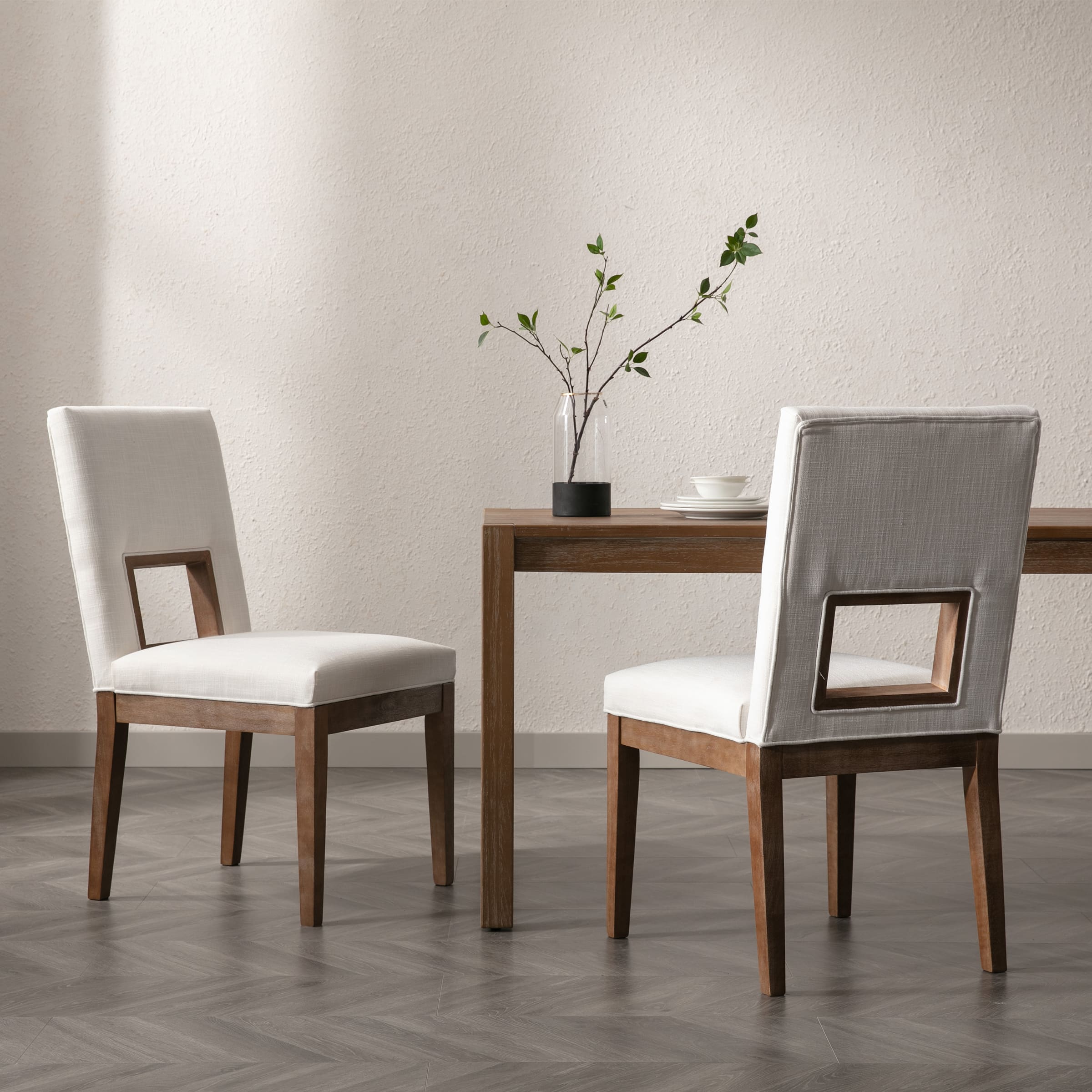 CIMOTA Farmhouse Fabric Dining Chairs Set of 2 - 1921DC