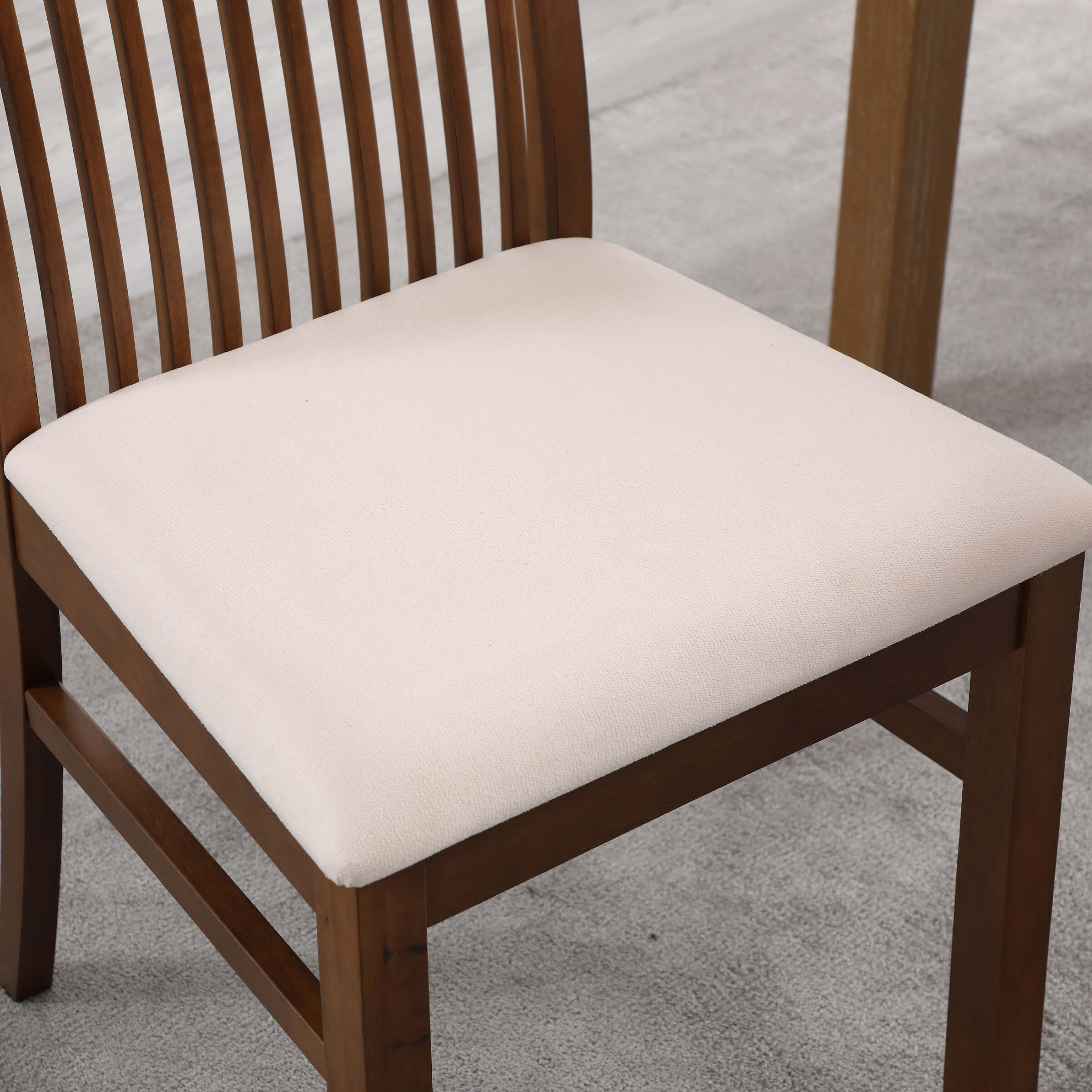 Kmax Farmhouse Walnut Wood Dining Chairs Set of 2 - 8131DC