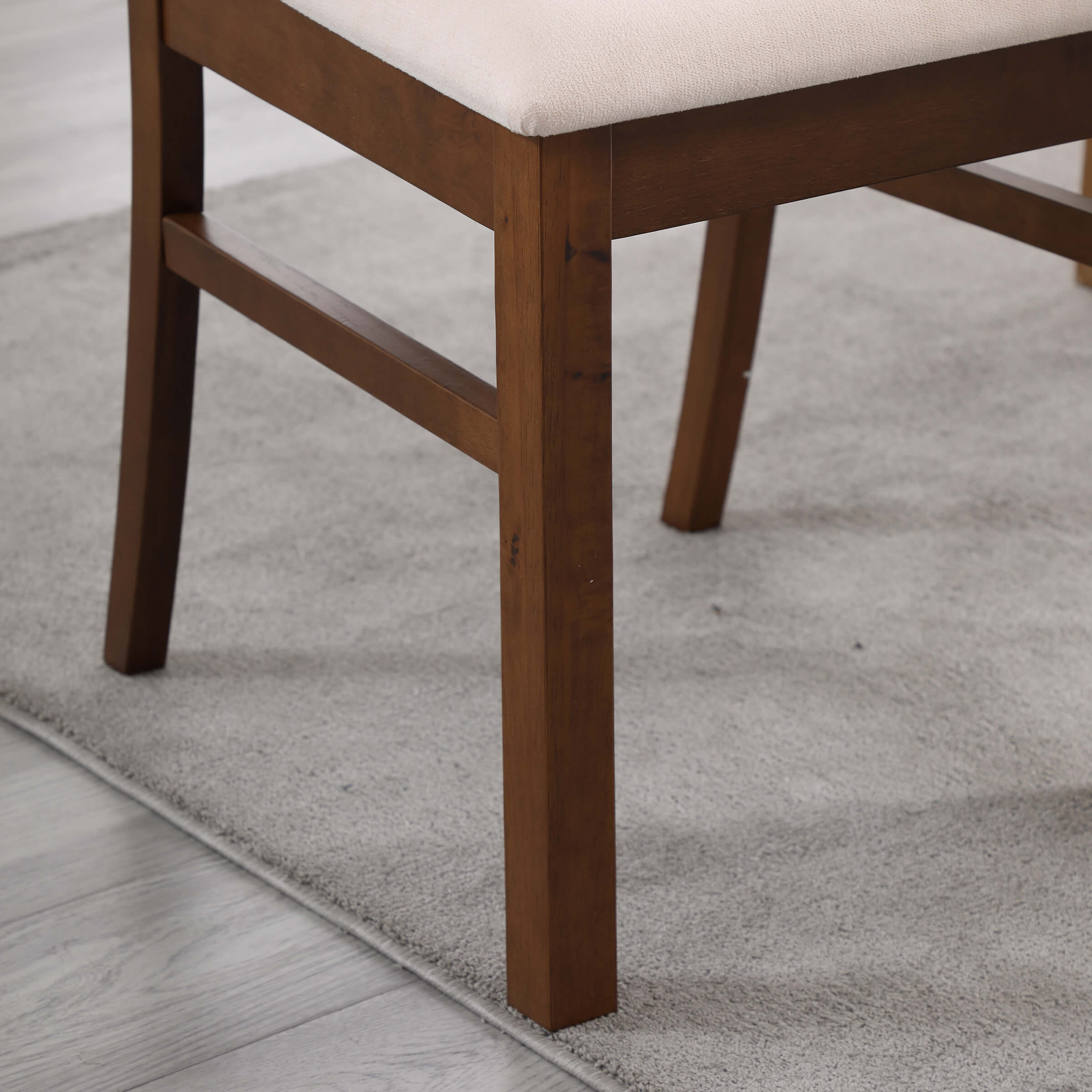 Kmax Farmhouse Walnut Wood Dining Chairs Set of 2 - 8131DC