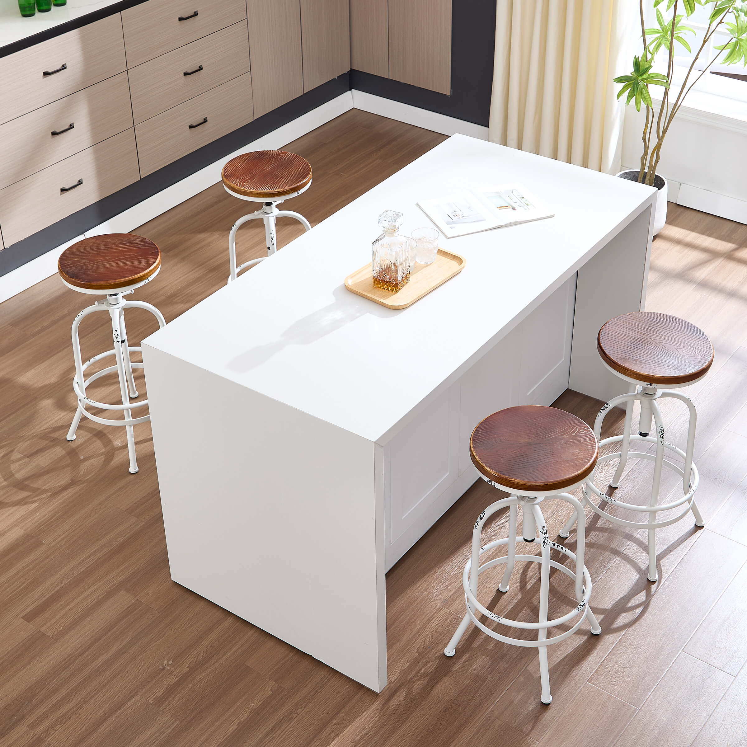 CIMOTA Industrial 26"-32" H Adjustable Backless Bar Stools Set of 2 - XX551AB