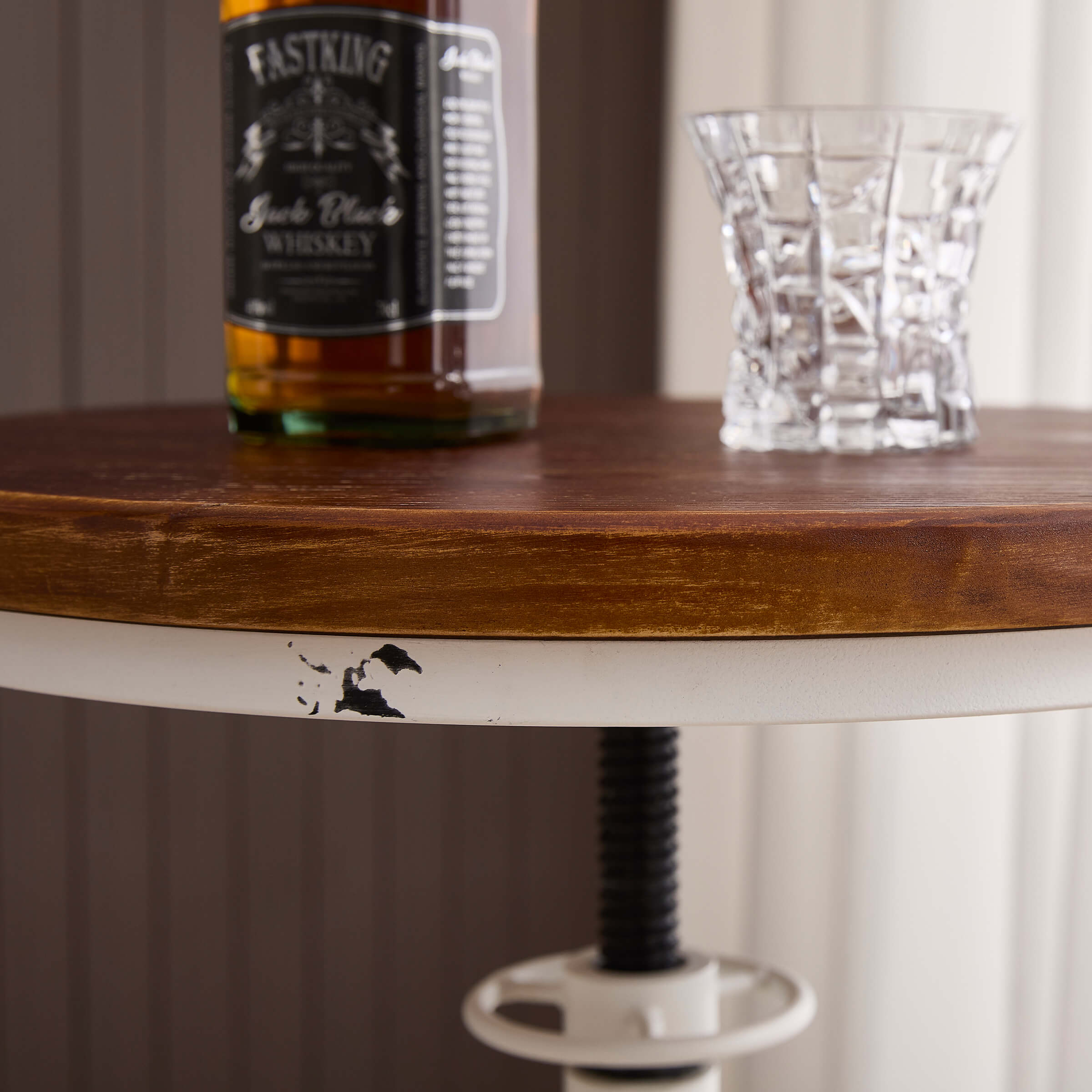 CIMOTA Vintage Industrial Adjustable Hydrant Base Wood Top Bar Table - XX112BT