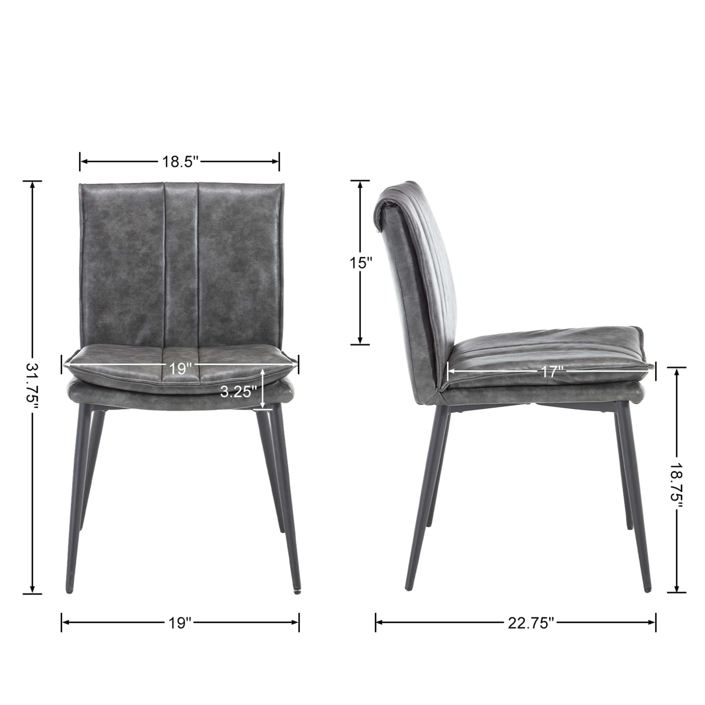 CIMOTA Leather Dining Chairs Set of 2 - 5197DC