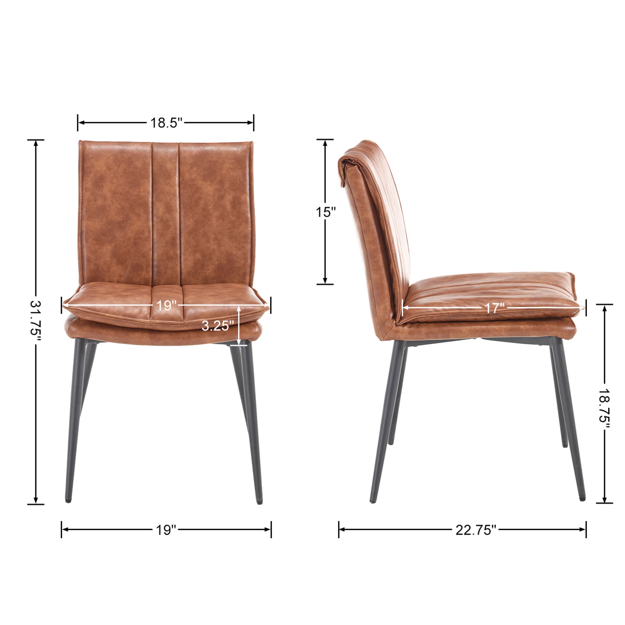 CIMOTA Leather Dining Chairs Set of 2 - 5197DC