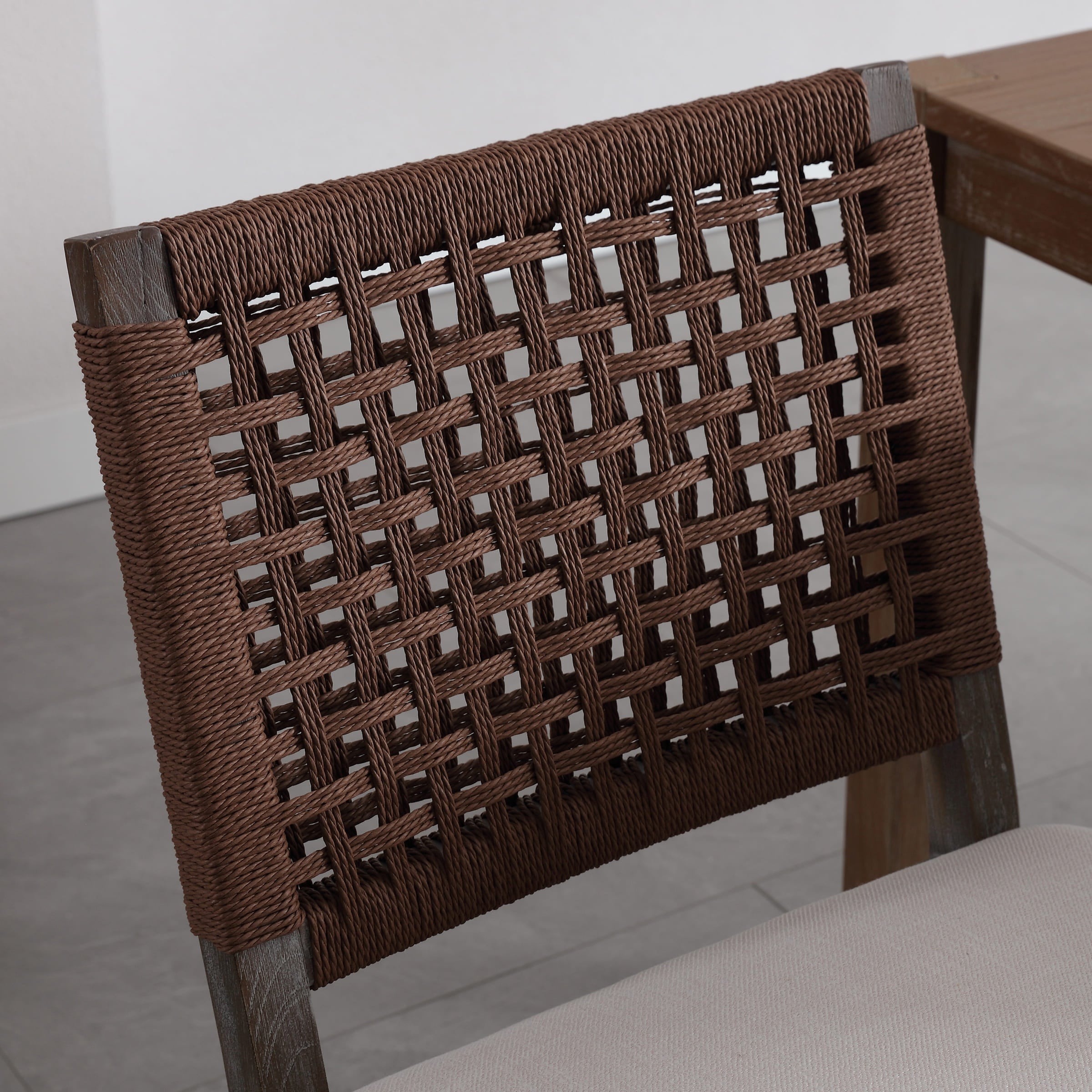 Kmax Low Woven Rope Back Dining Chairs Set of 2 - 2227DC