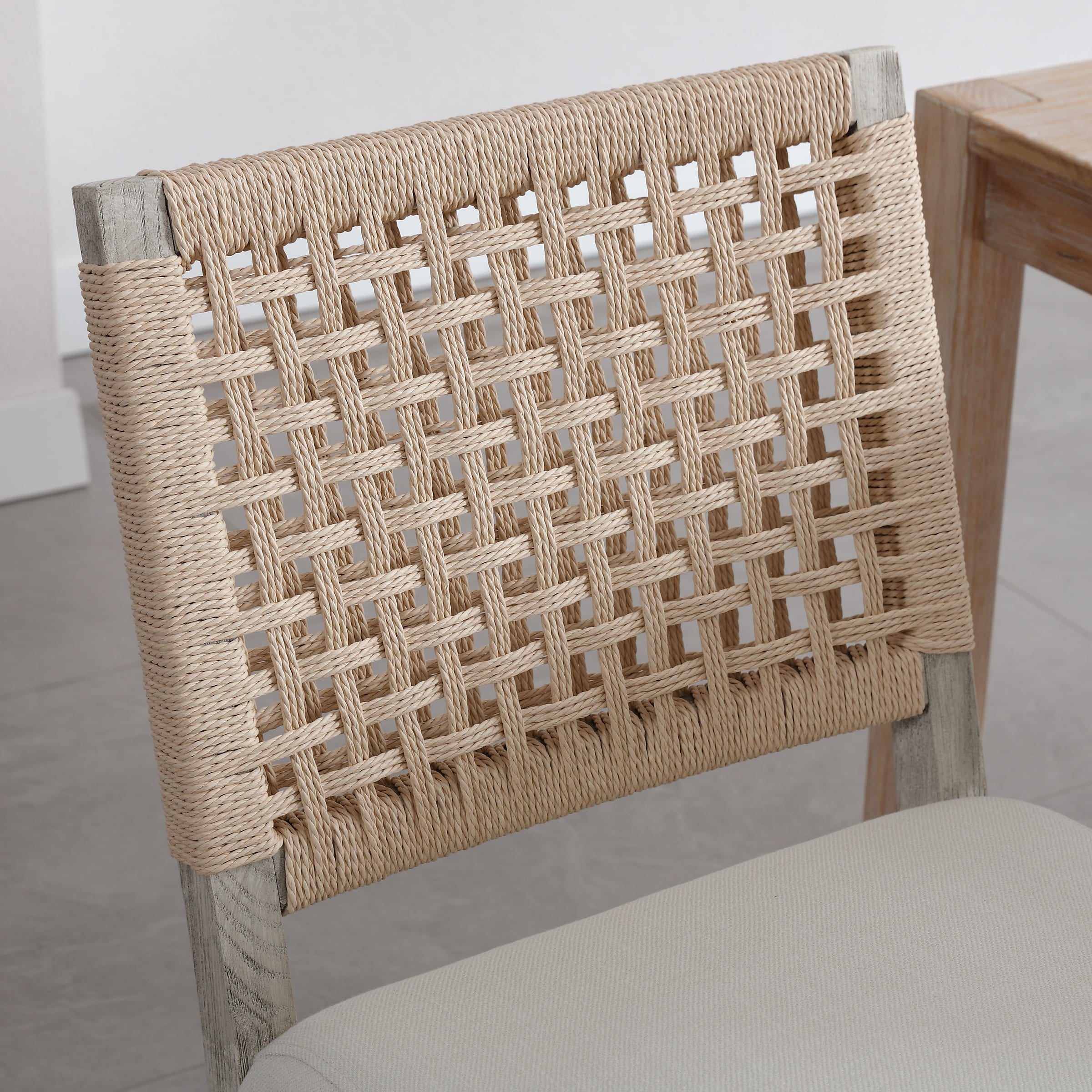 Kmax Low Woven Rope Back Dining Chairs Set of 2 - 2227DC