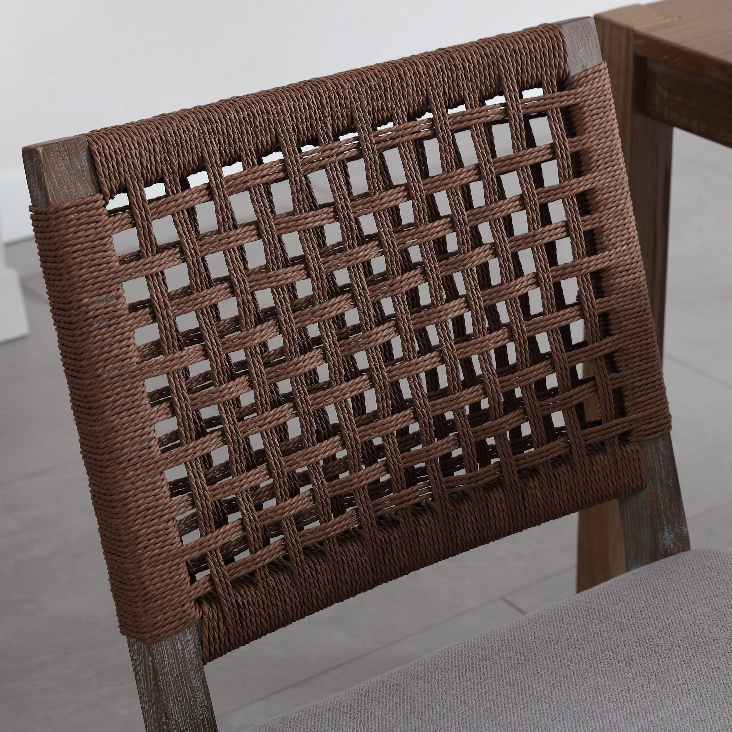 Kmax Low Woven Rope Back Dining Chairs Set of 2 - 2227DC