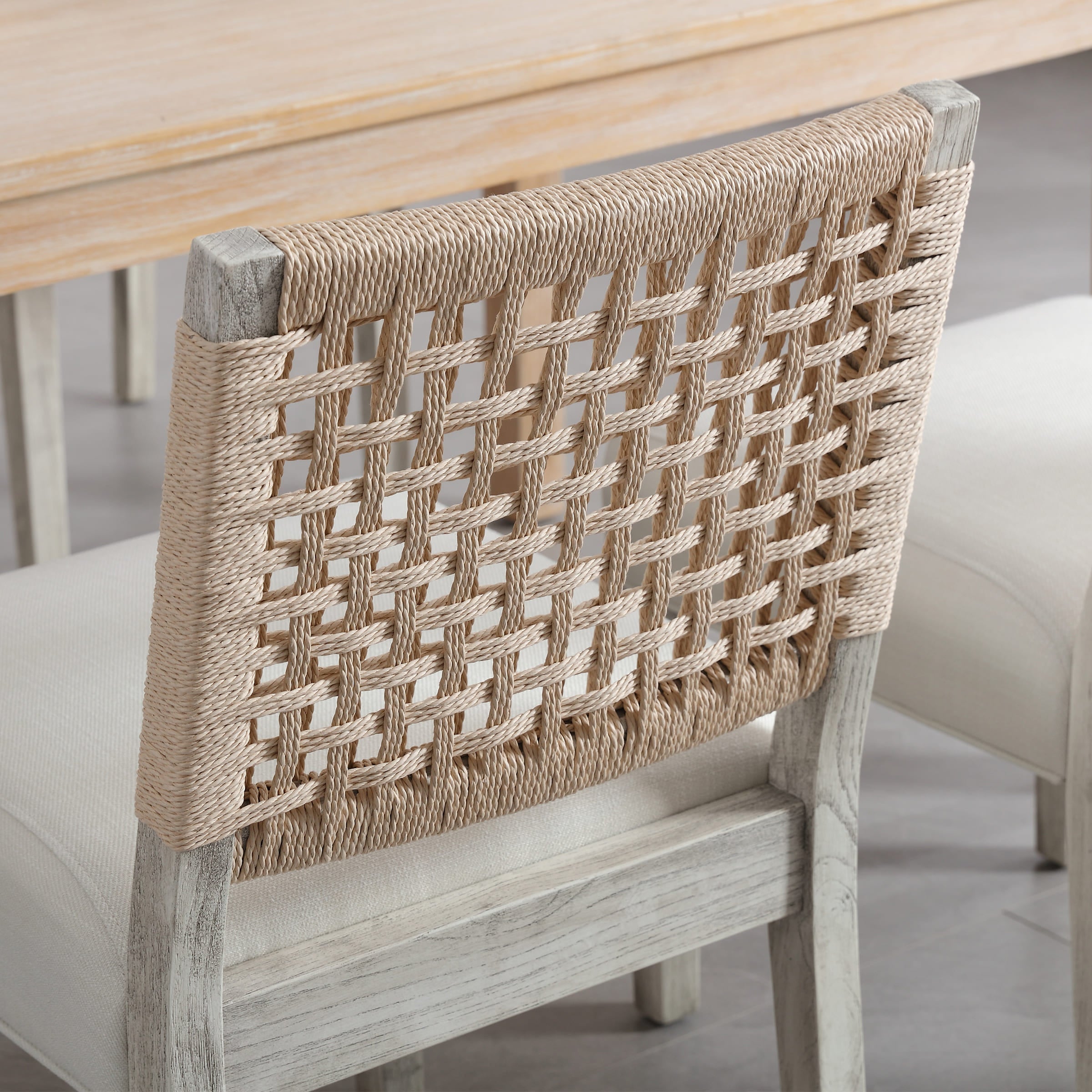 Kmax Low Woven Rope Back Dining Chairs Set of 2 - 2227DC