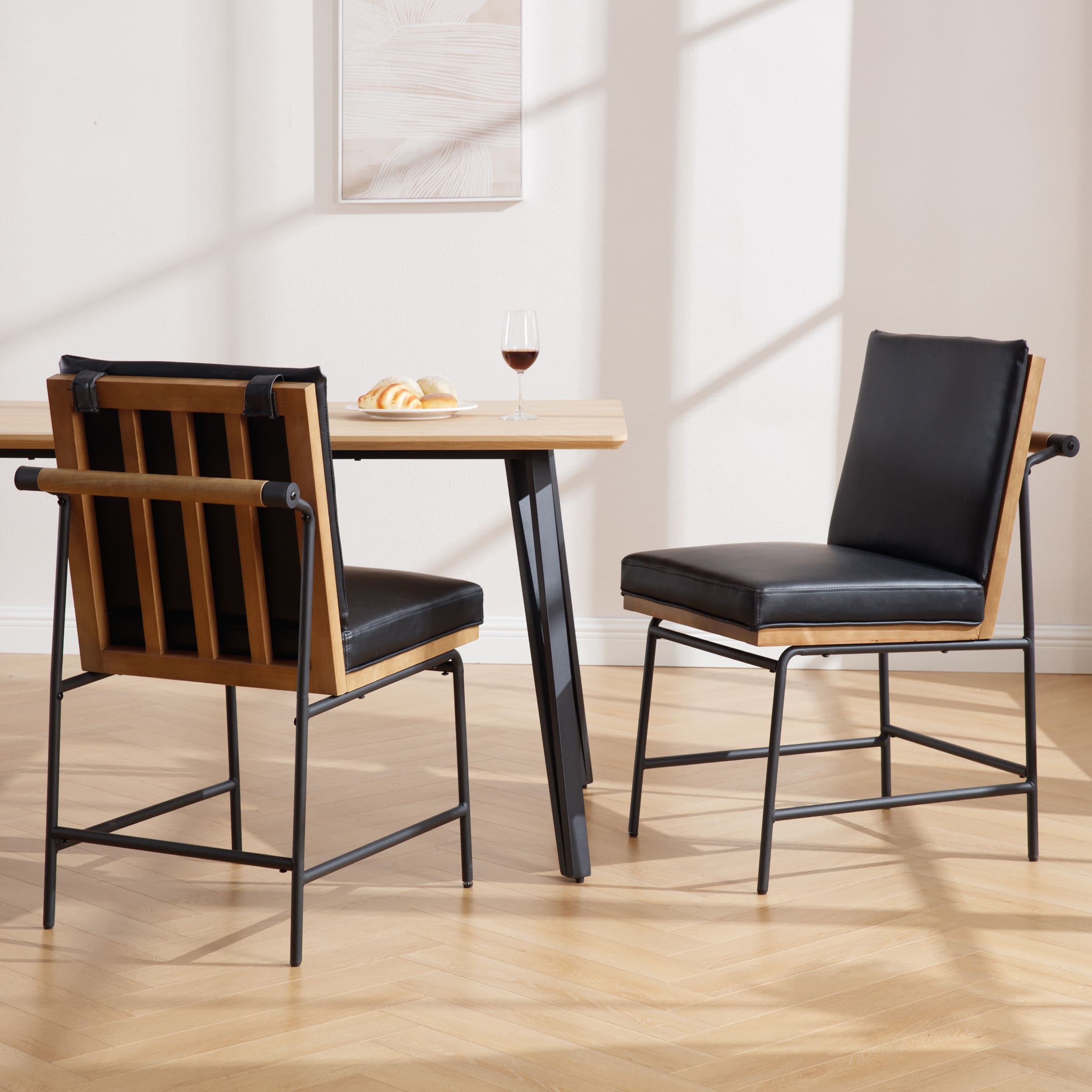 CIMOTA Metal Legs Armless Dining Chairs Set of 2 - 1912DC