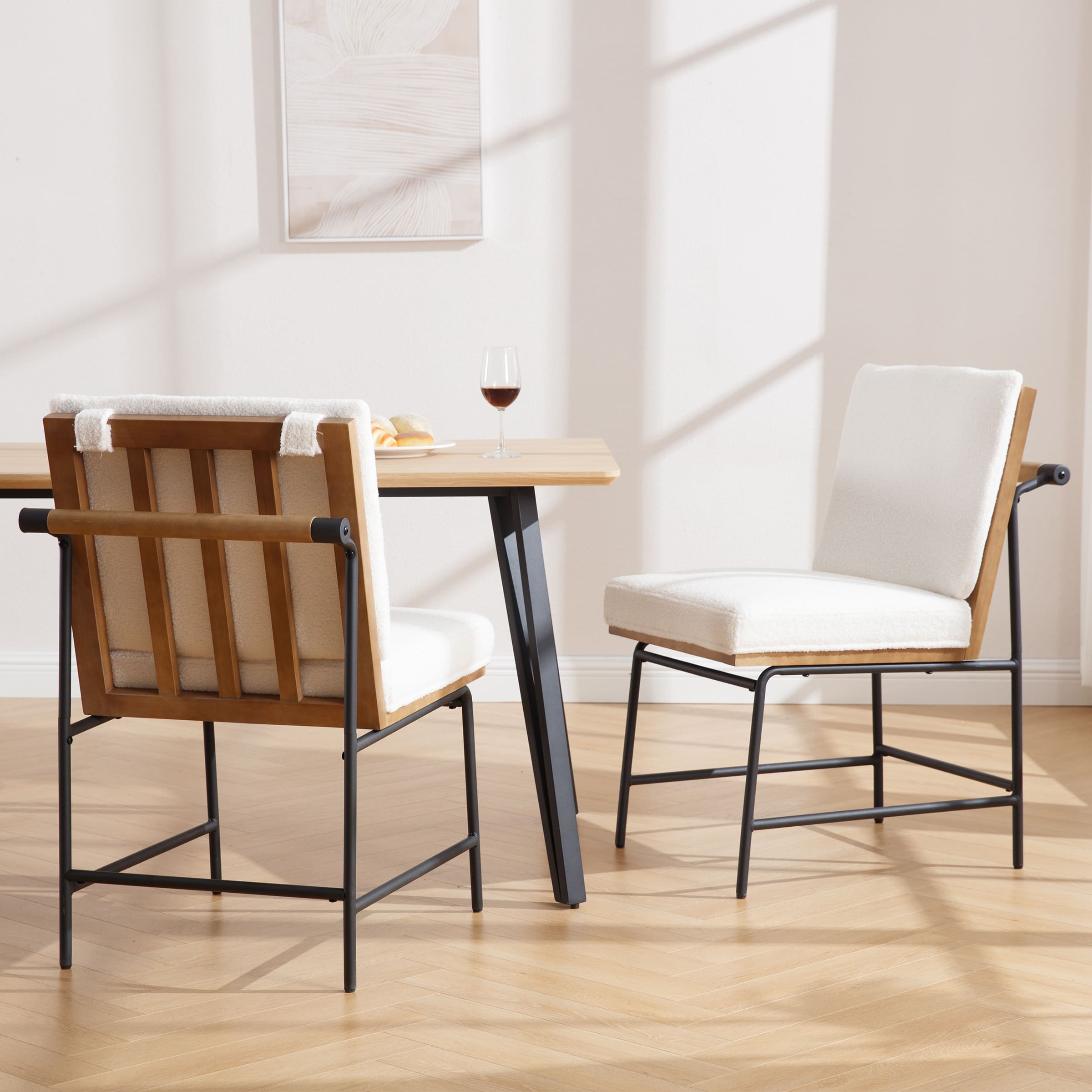 CIMOTA Metal Legs Armless Dining Chairs Set of 2 - 1912DC