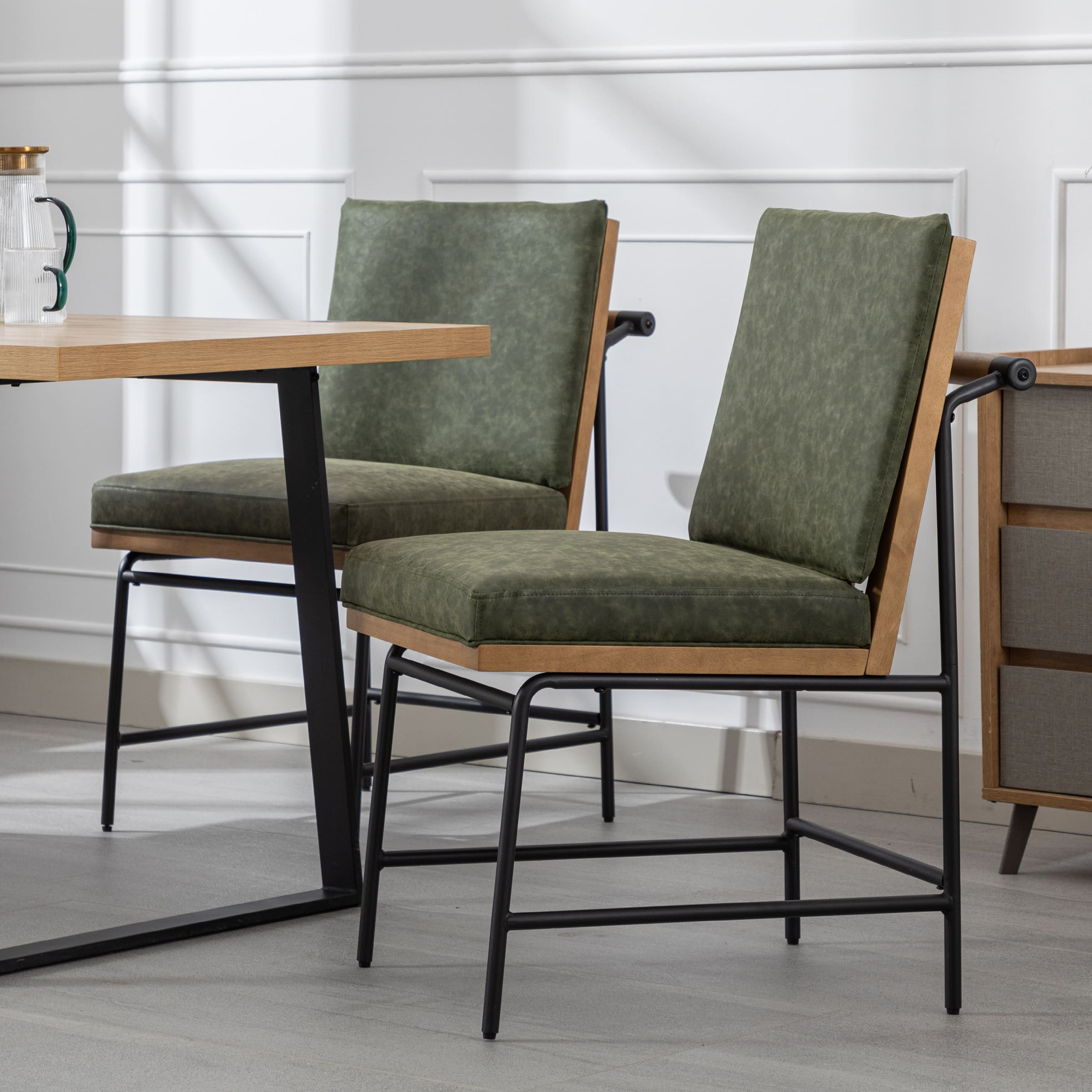 CIMOTA Metal Legs Armless Dining Chairs Set of 2 - 1912DC