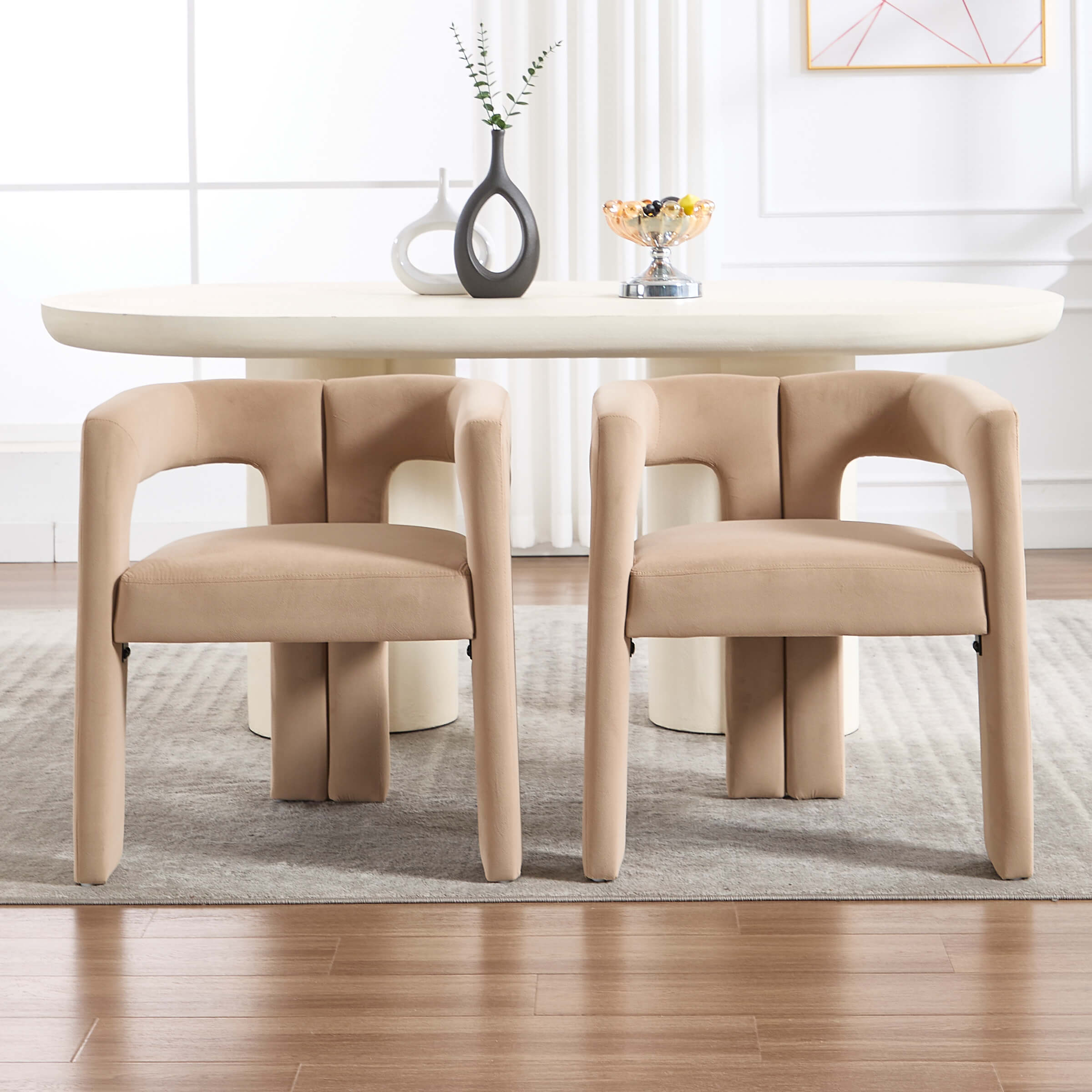 VESCASA Modern Barrel Dining Chairs Set of 2 - 32003DC