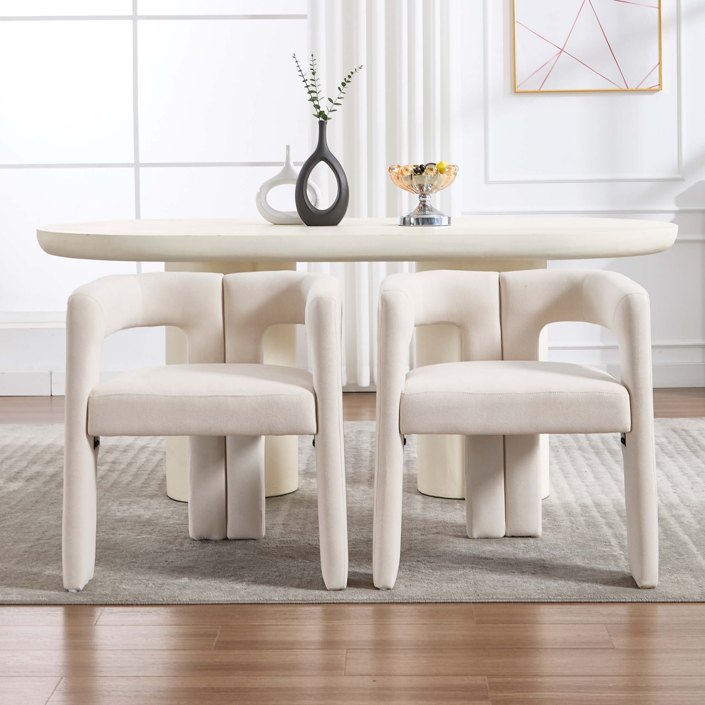 VESCASA Modern Barrel Dining Chairs Set of 2 - 32003DC