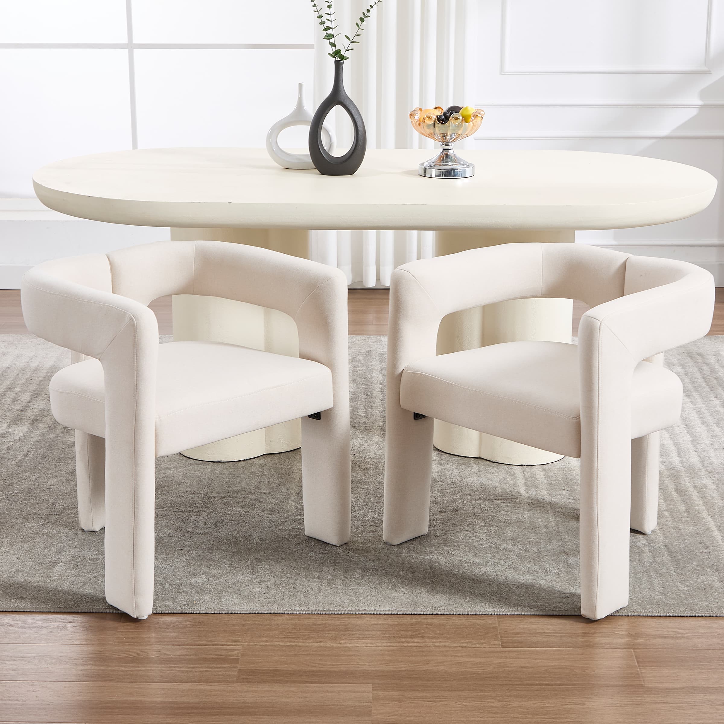 VESCASA Modern Barrel Dining Chairs Set of 2 - 32003DC