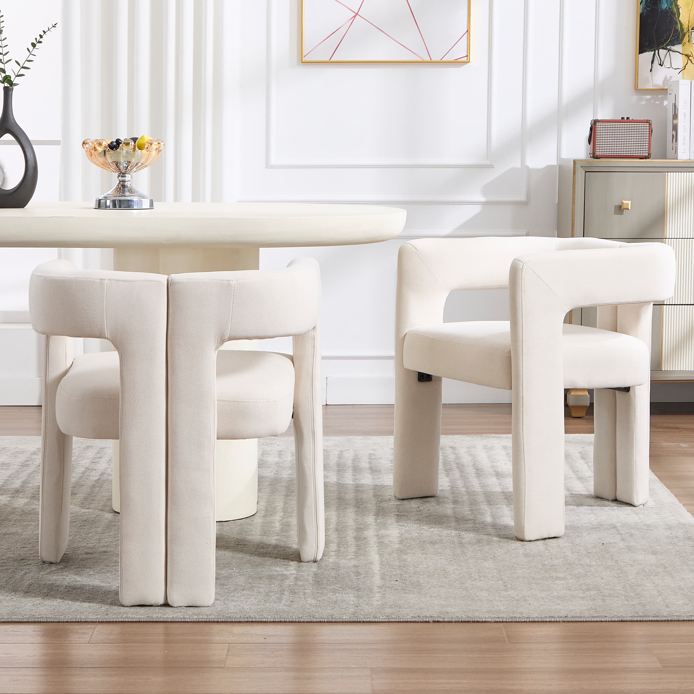 VESCASA Modern Barrel Dining Chairs Set of 2 - 32003DC