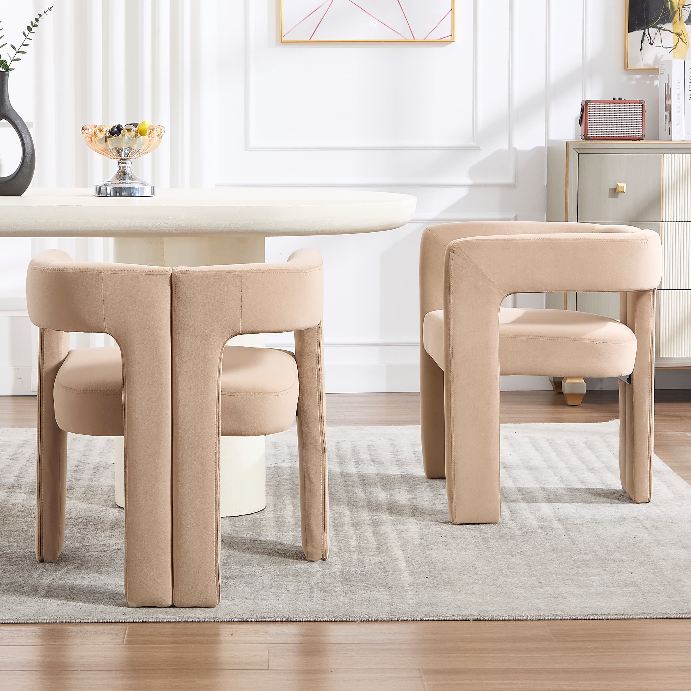 VESCASA Modern Barrel Dining Chairs Set of 2 - 32003DC