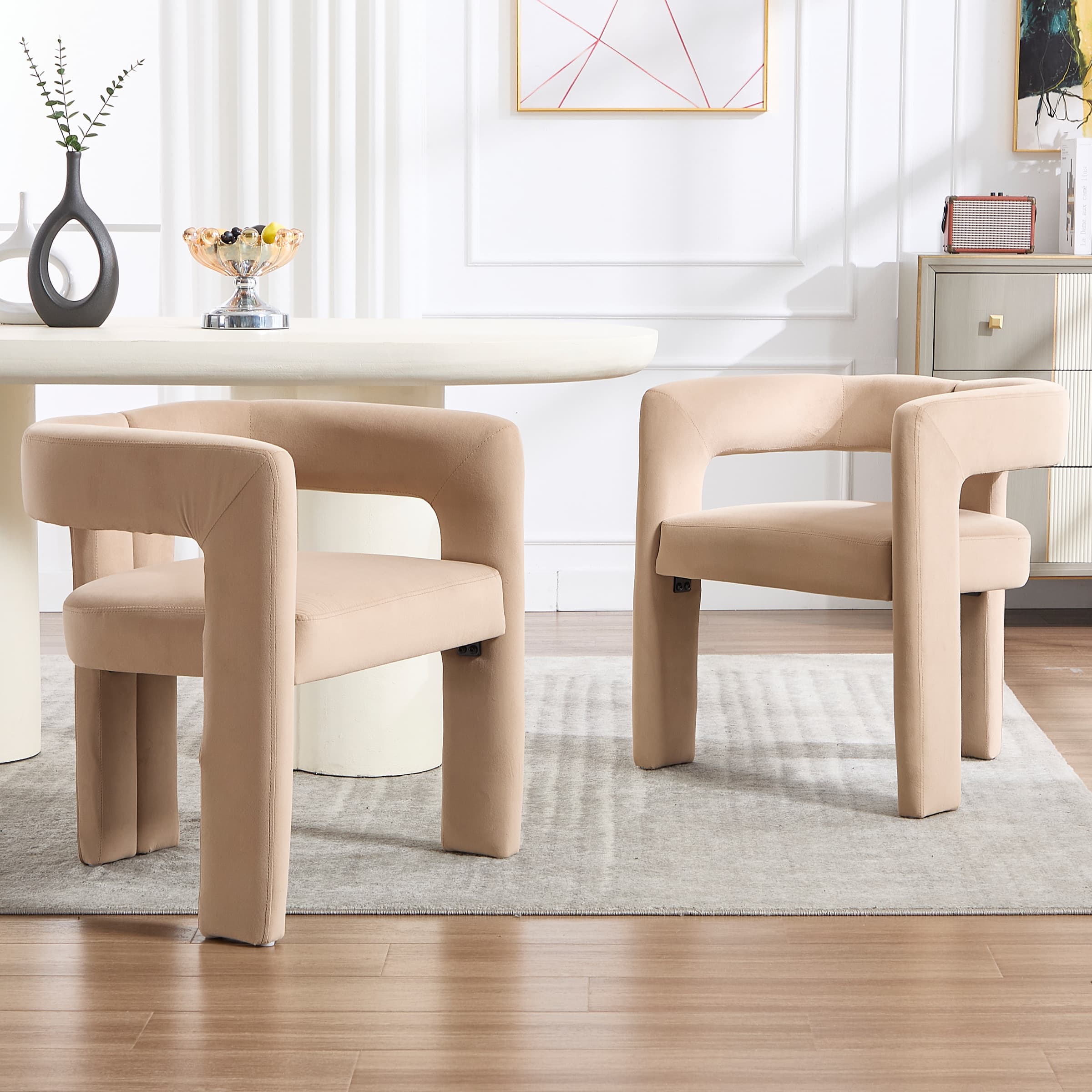 VESCASA Modern Barrel Dining Chairs Set of 2 - 32003DC
