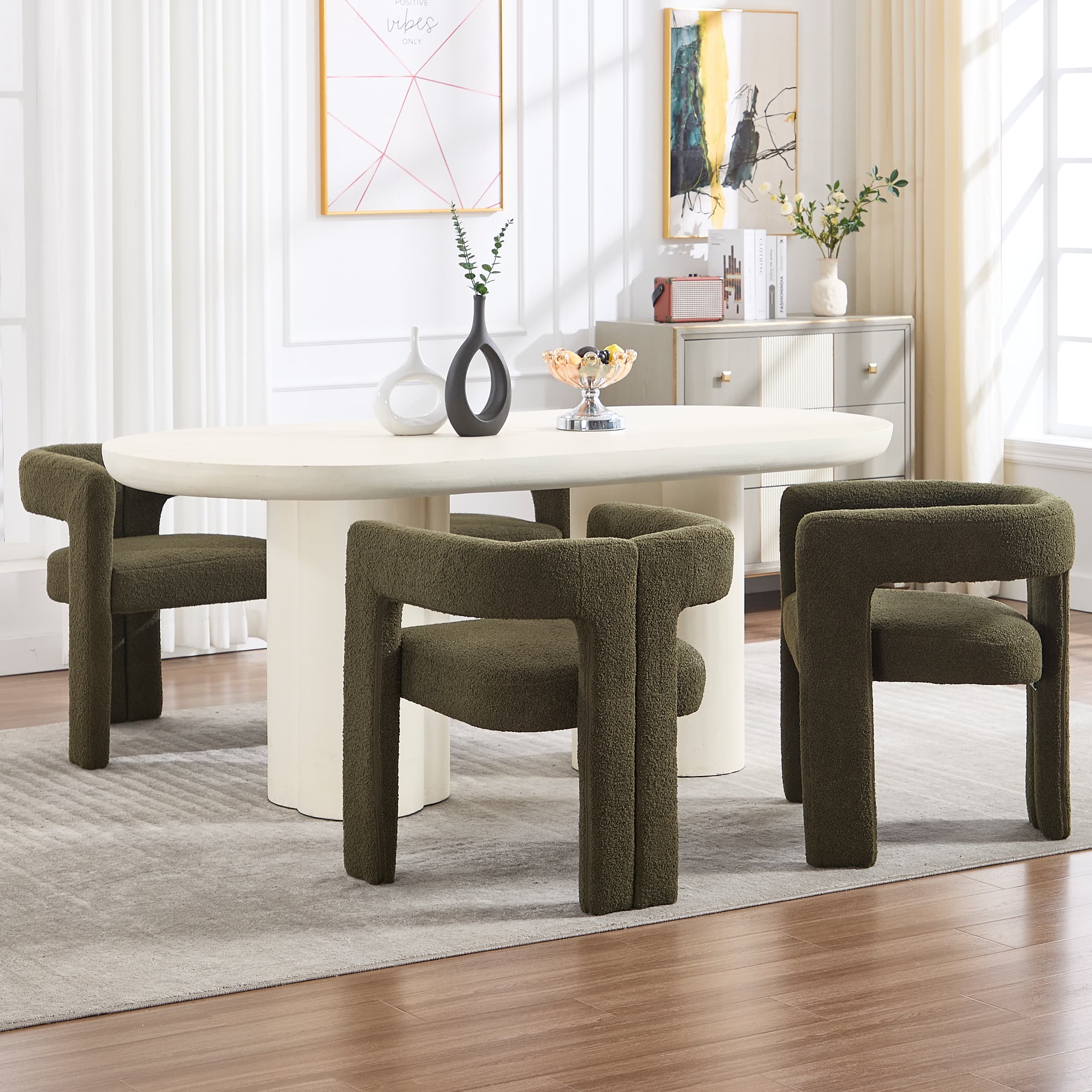 VESCASA Modern Barrel Dining Chairs Set of 2 - 32003DC