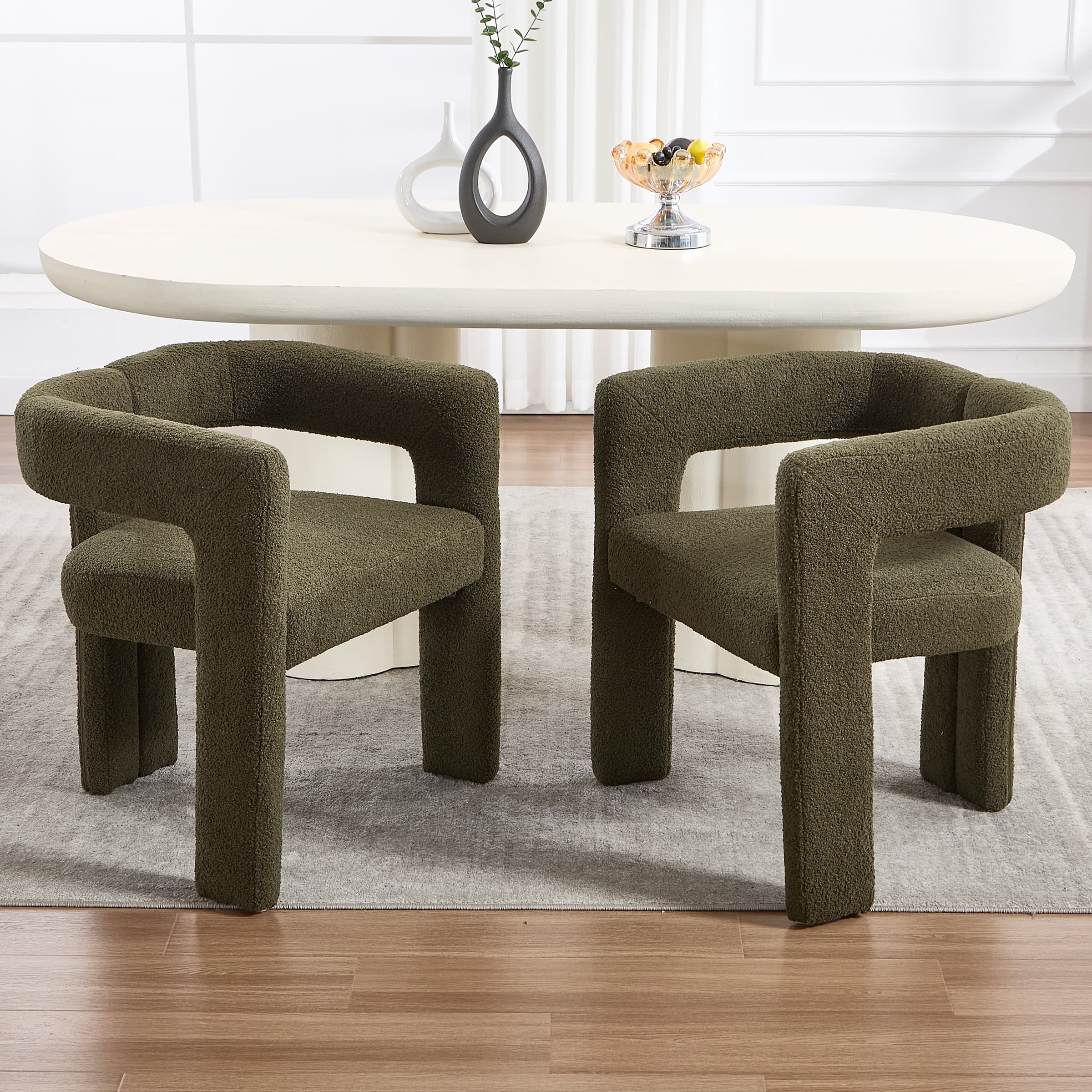 VESCASA Modern Barrel Dining Chairs Set of 2 - 32003DC