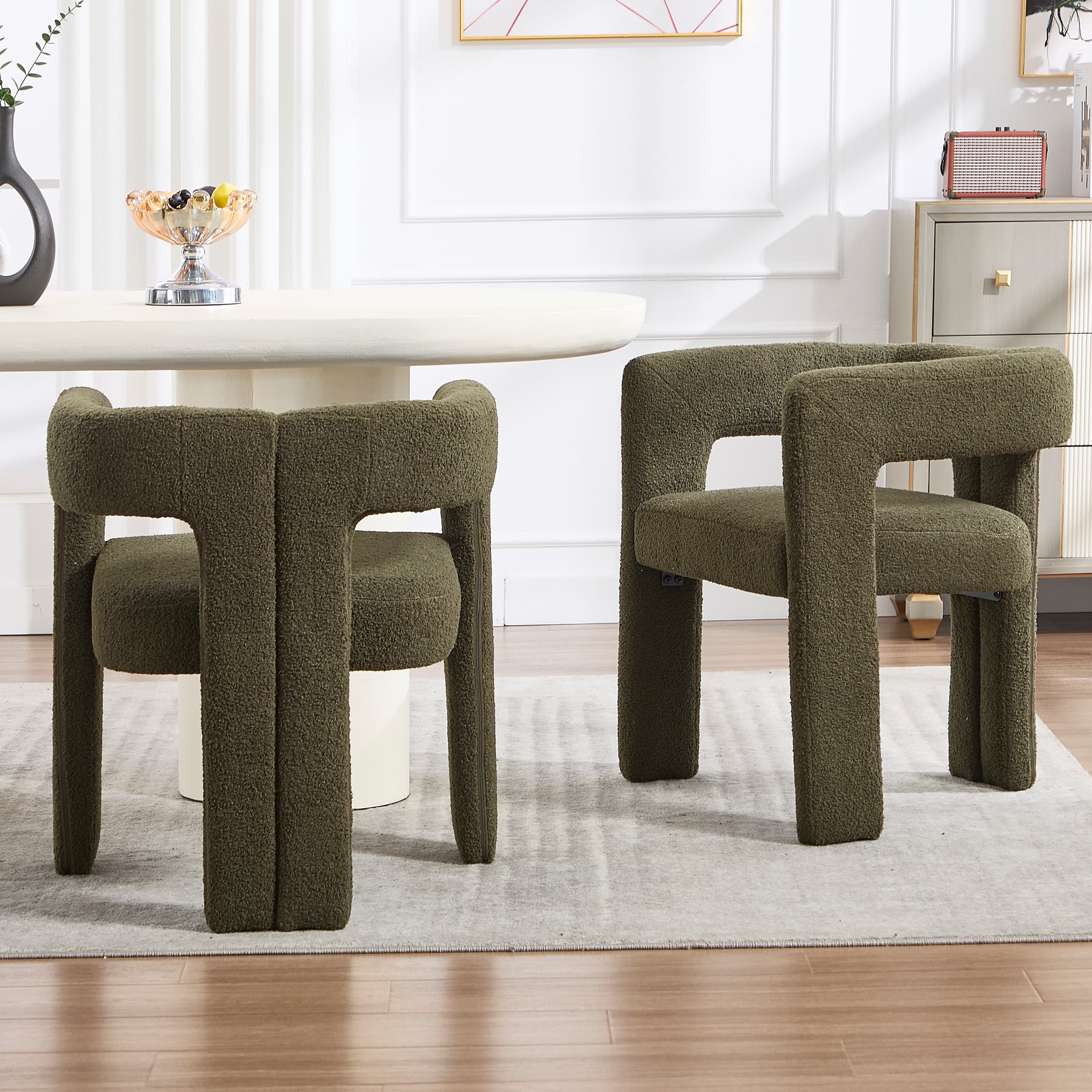 VESCASA Modern Barrel Dining Chairs Set of 2 - 32003DC