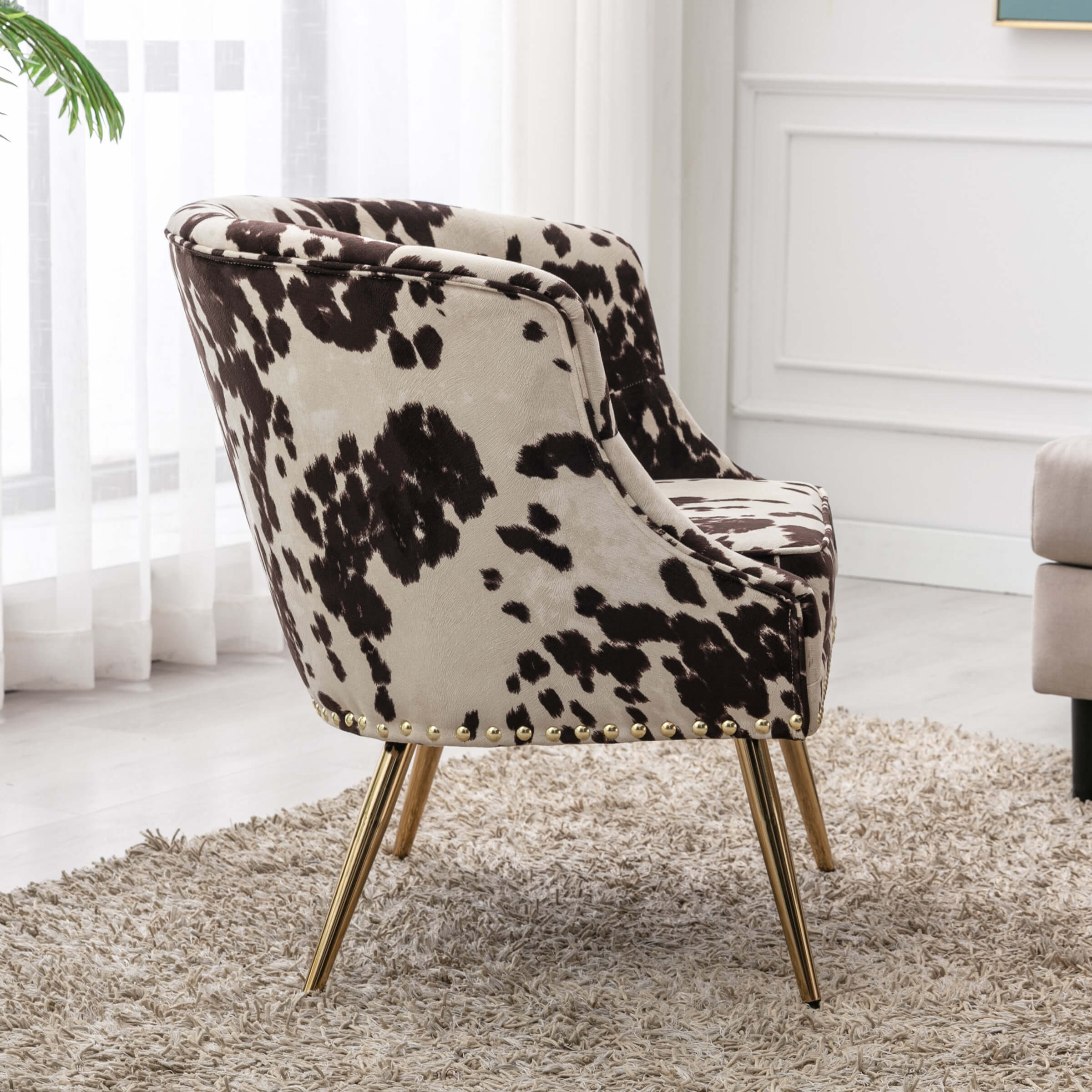 CHICAURA Modern Cow Accent Chair 1 PCS - 8695AC