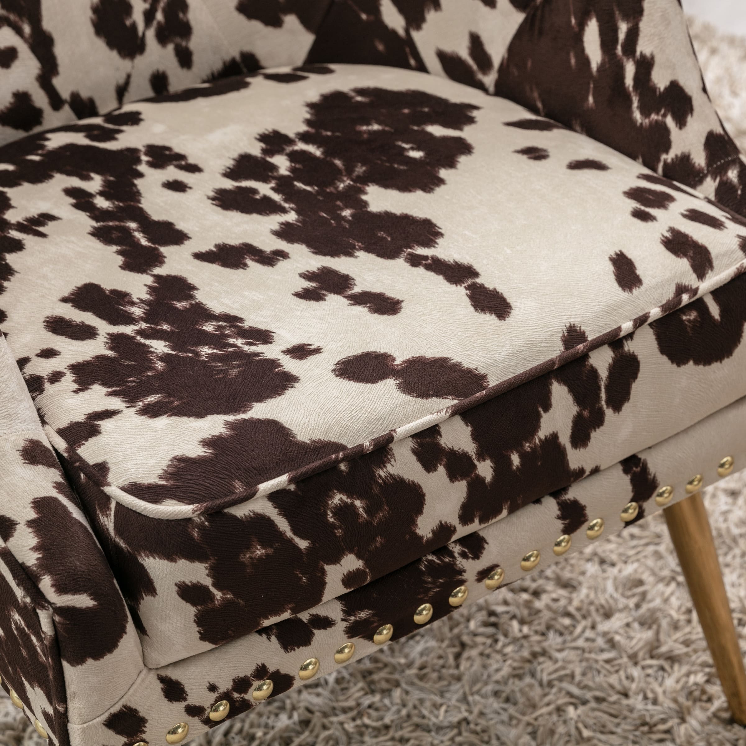 CHICAURA Modern Cow Accent Chair 1 PCS - 8695AC