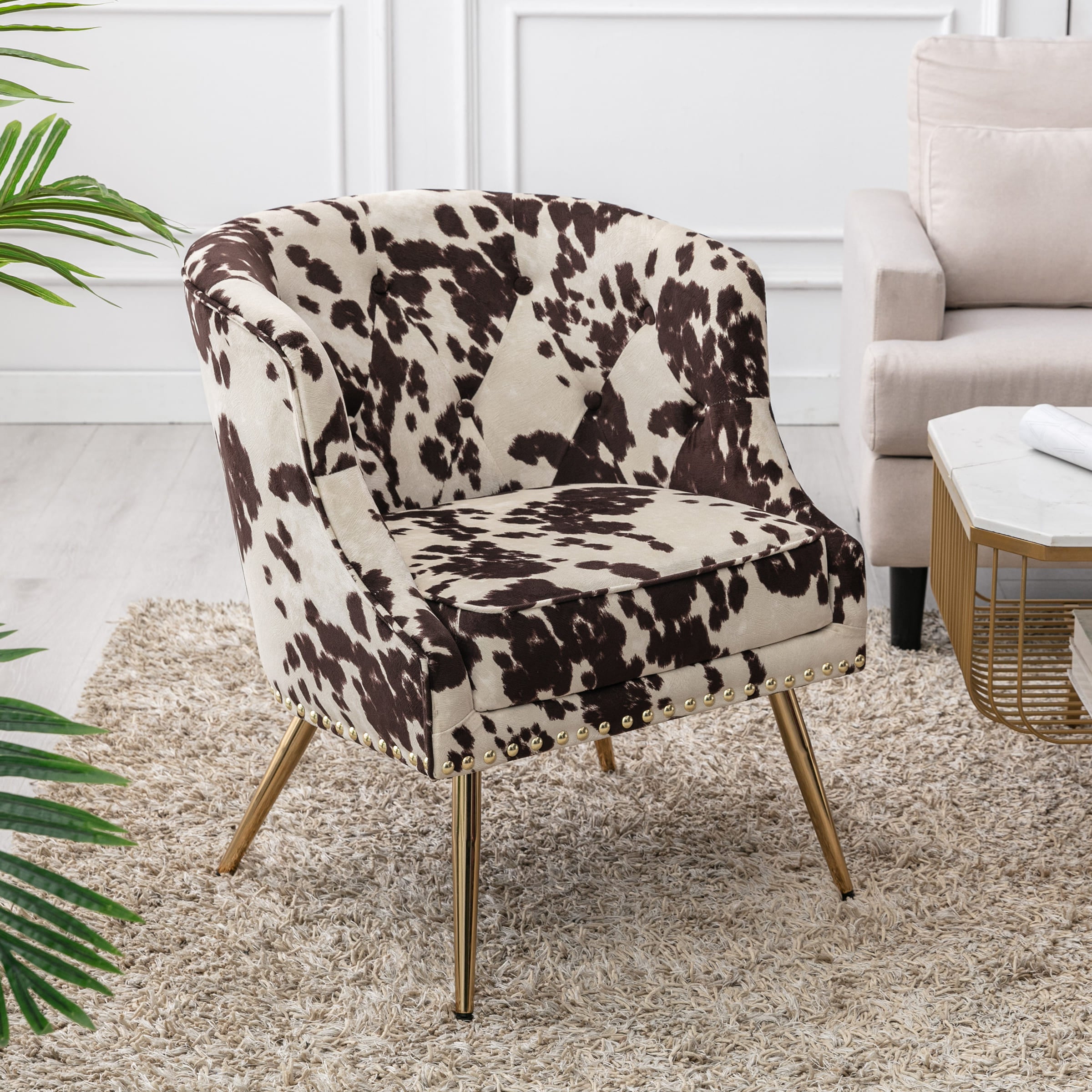 CHICAURA Modern Cow Accent Chair 1 PCS - 8695AC