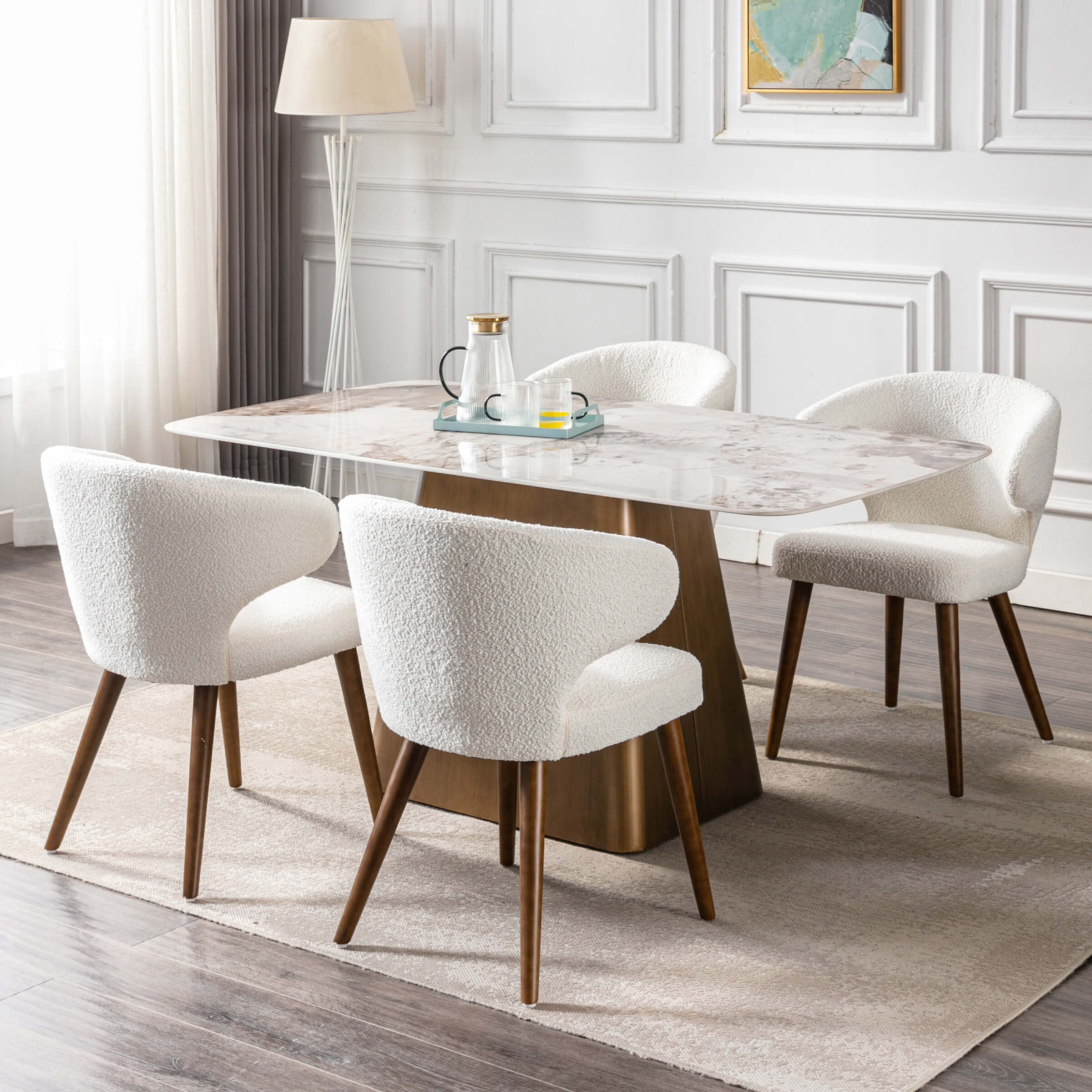 VESCASA Modern Curved Armless Chairs Set of 2 - 8279DC