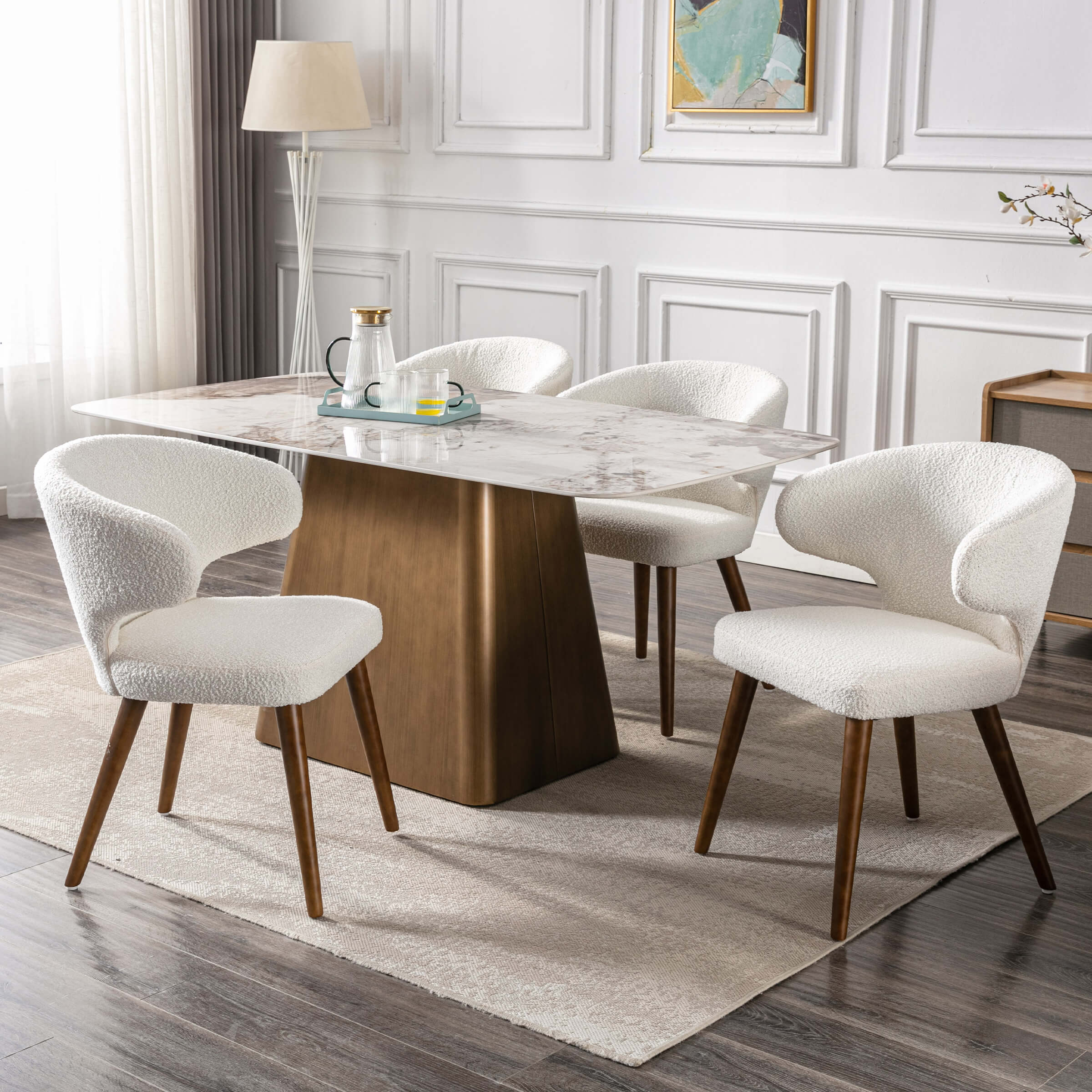 VESCASA Modern Curved Armless Chairs Set of 2 - 8279DC