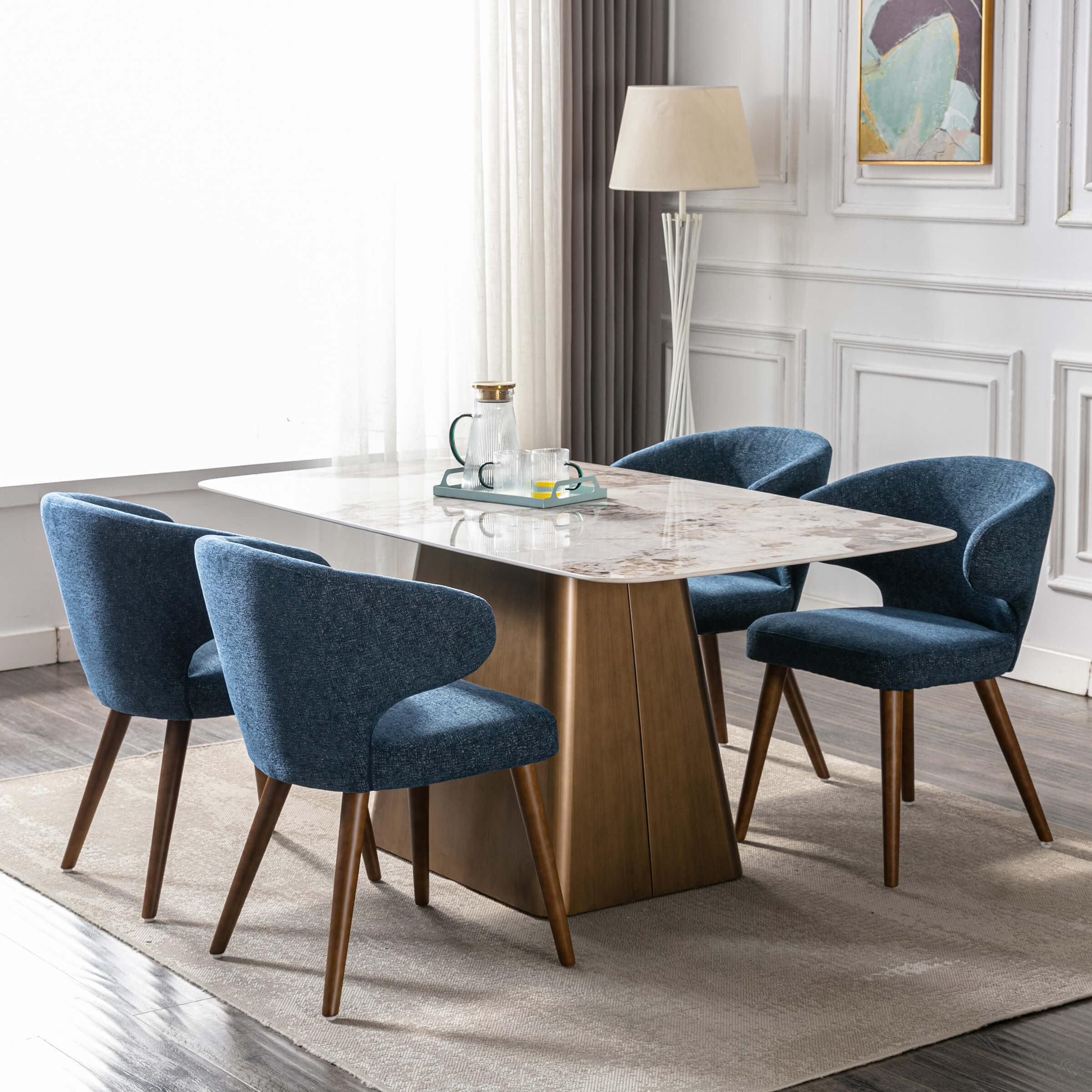 VESCASA Modern Curved Armless Chairs Set of 2 - 8279DC