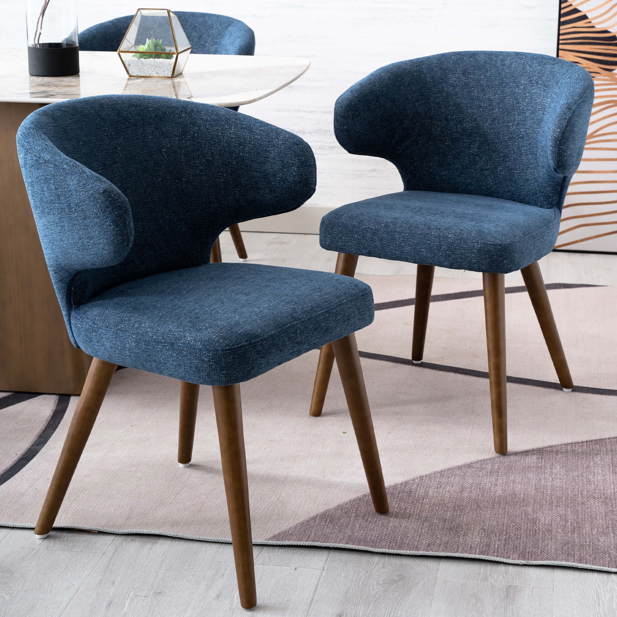 VESCASA Modern Curved Armless Chairs Set of 2 - 8279DC