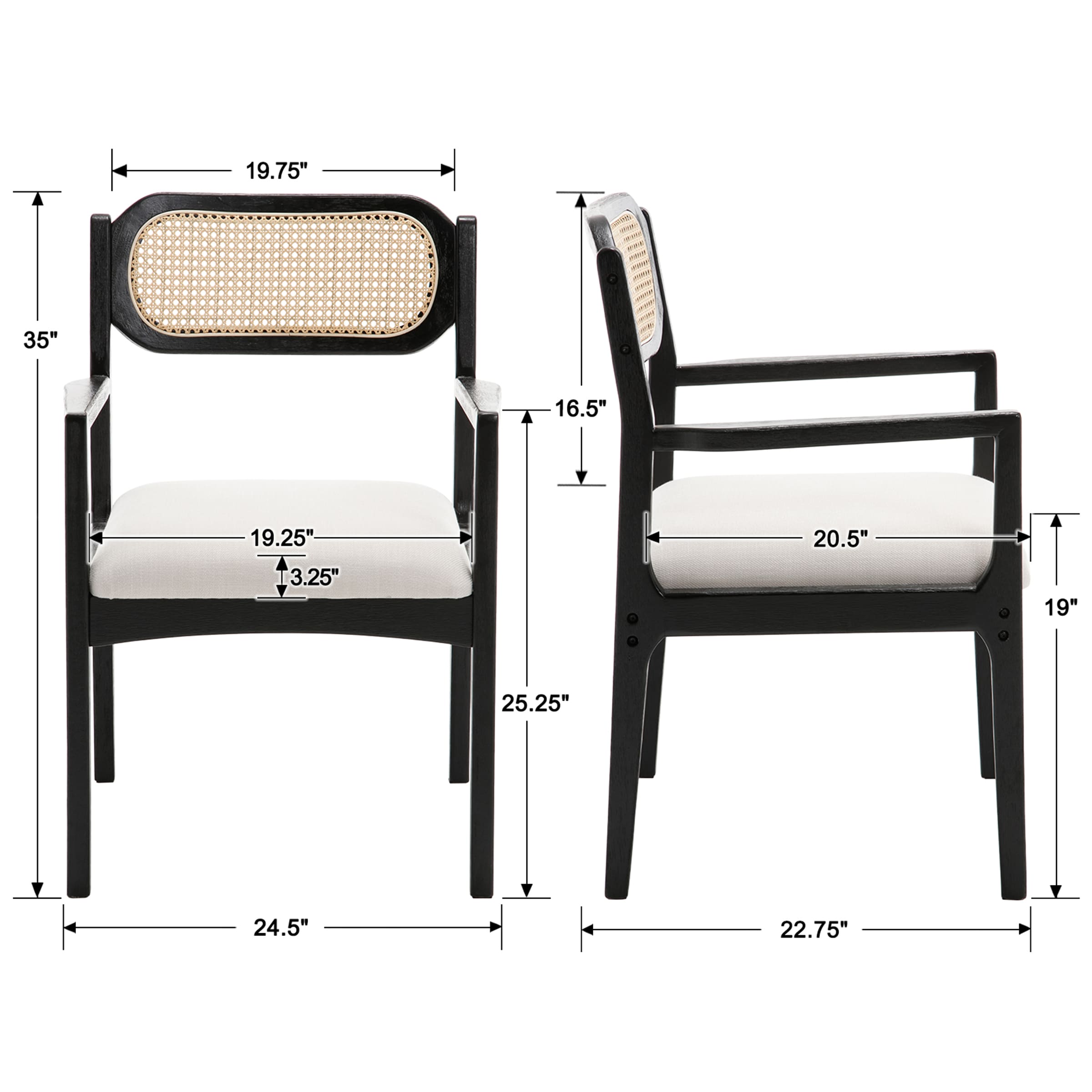 CIMOTA Rattan Dining Chairs Set of 2 - 1987DC