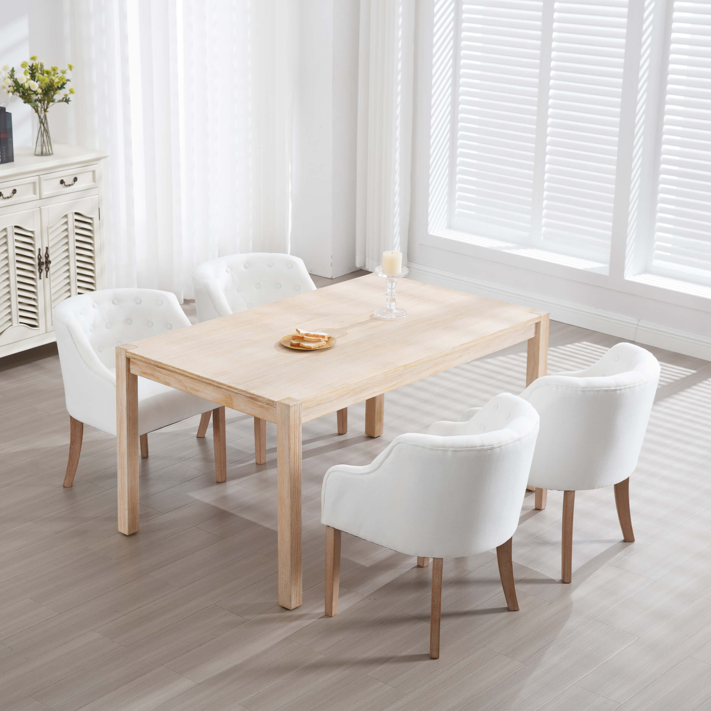 Kmax Upholstered Cushion Mid-Century Tufted Dining Chairs Set of 2 - 8327