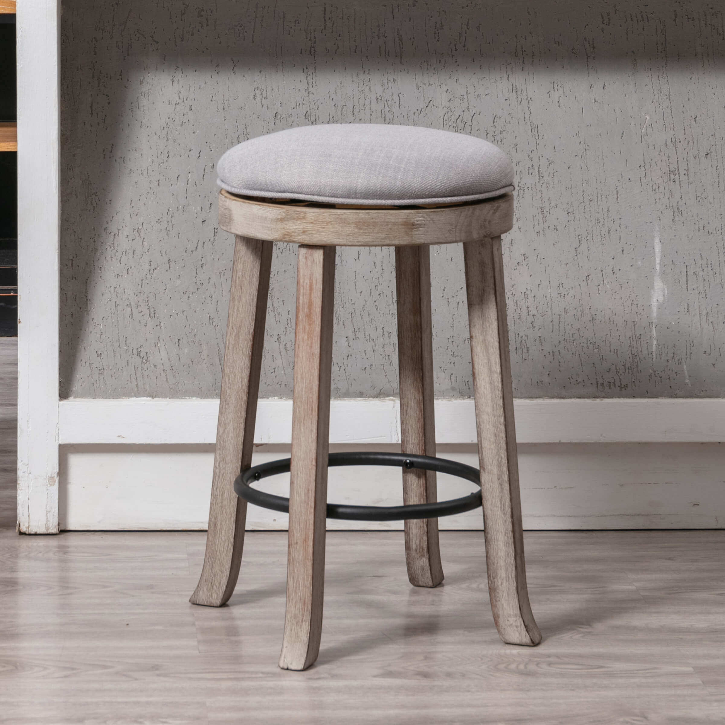 Janoray 26"H Upholstered Round Seat Backless Swivel Counter Stools - 5653CS