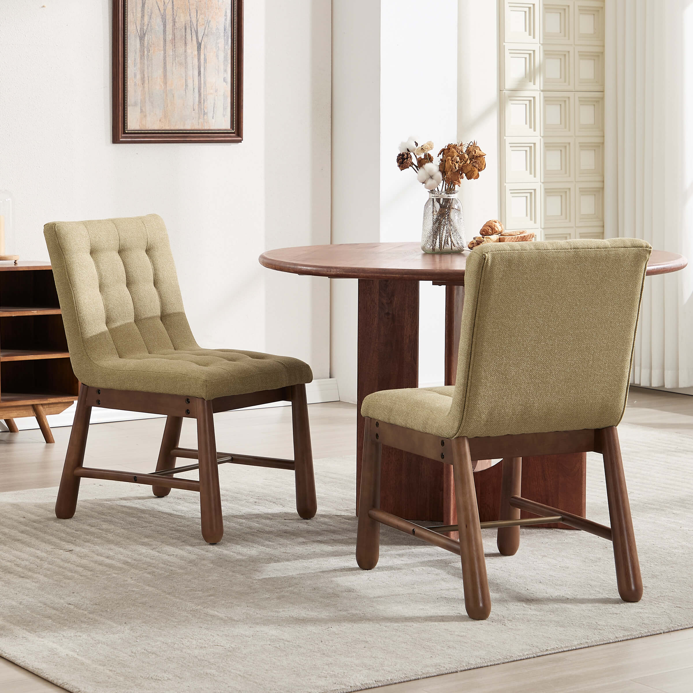 CIMOTA Upholstered Tufted Dining Chairs Set of 2 - 10091DC